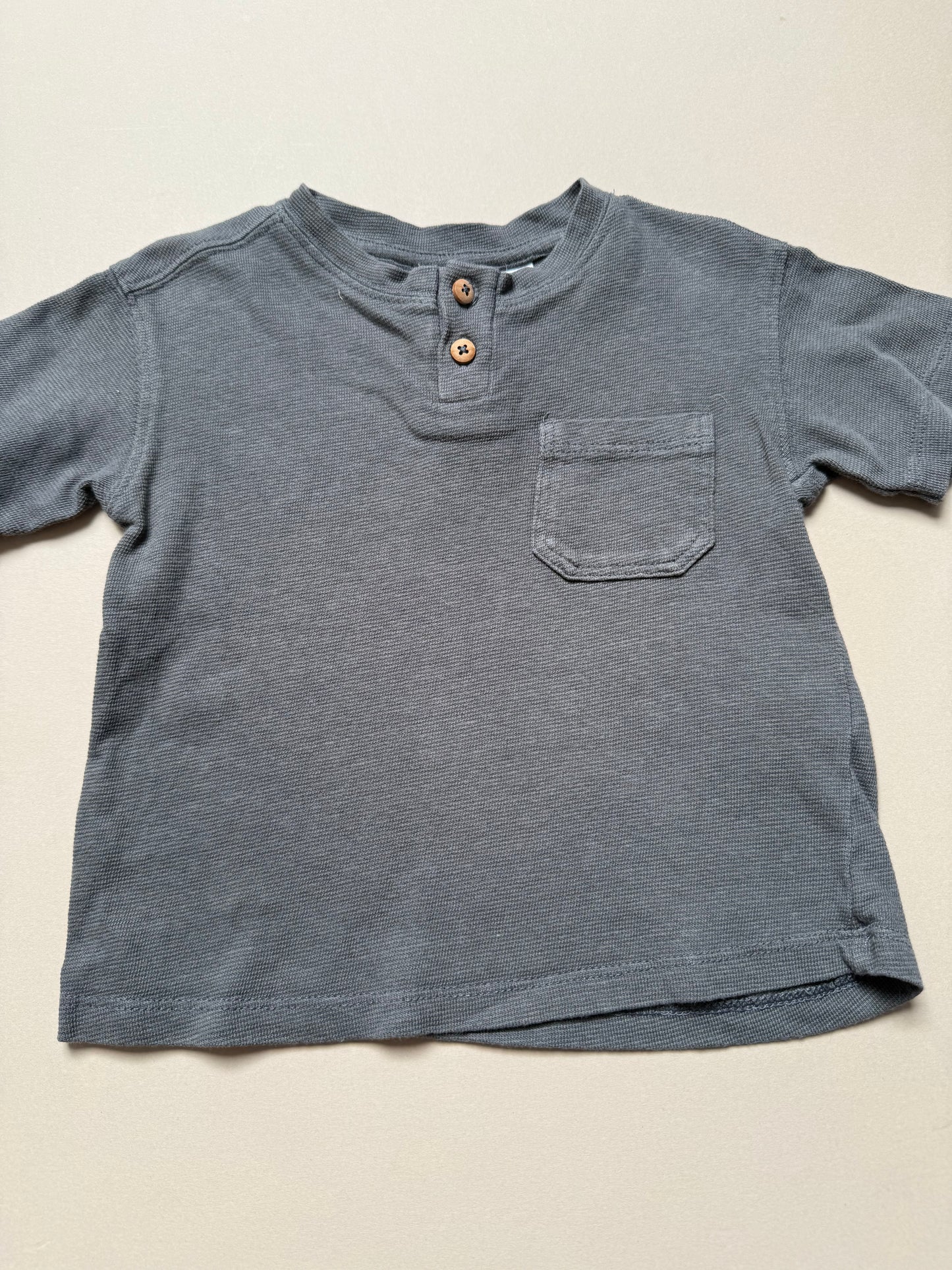 Zara Charcoal Grey Textured T-Shirt in 12-18 Months