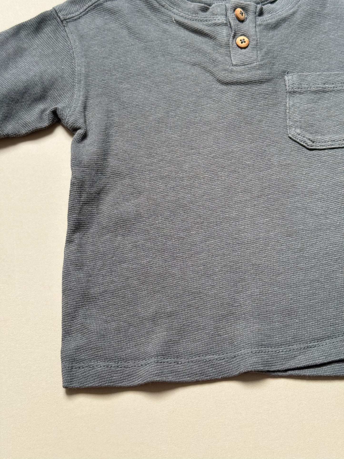 Zara Charcoal Grey Textured T-Shirt in 12-18 Months
