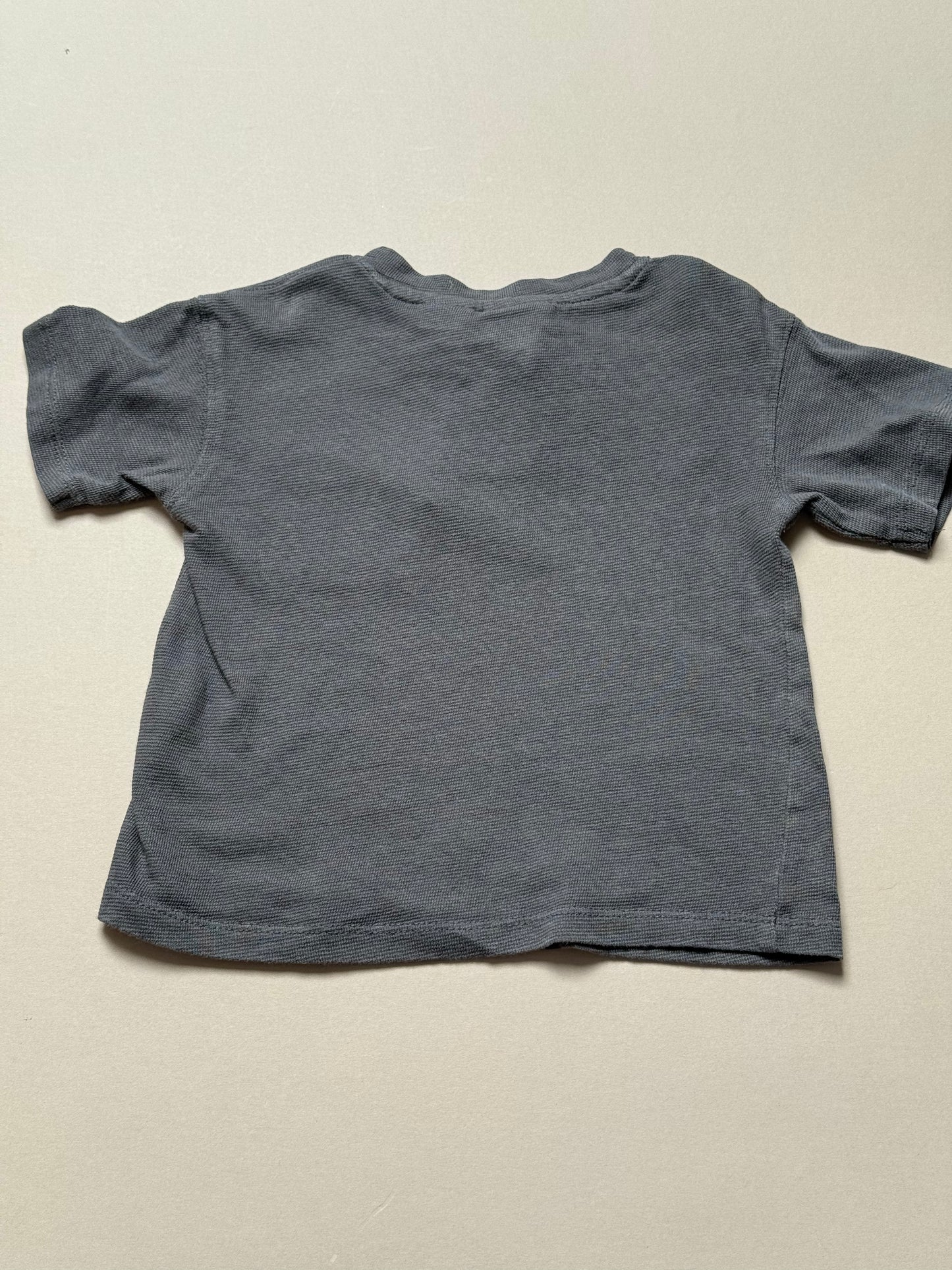 Zara Charcoal Grey Textured T-Shirt in 12-18 Months