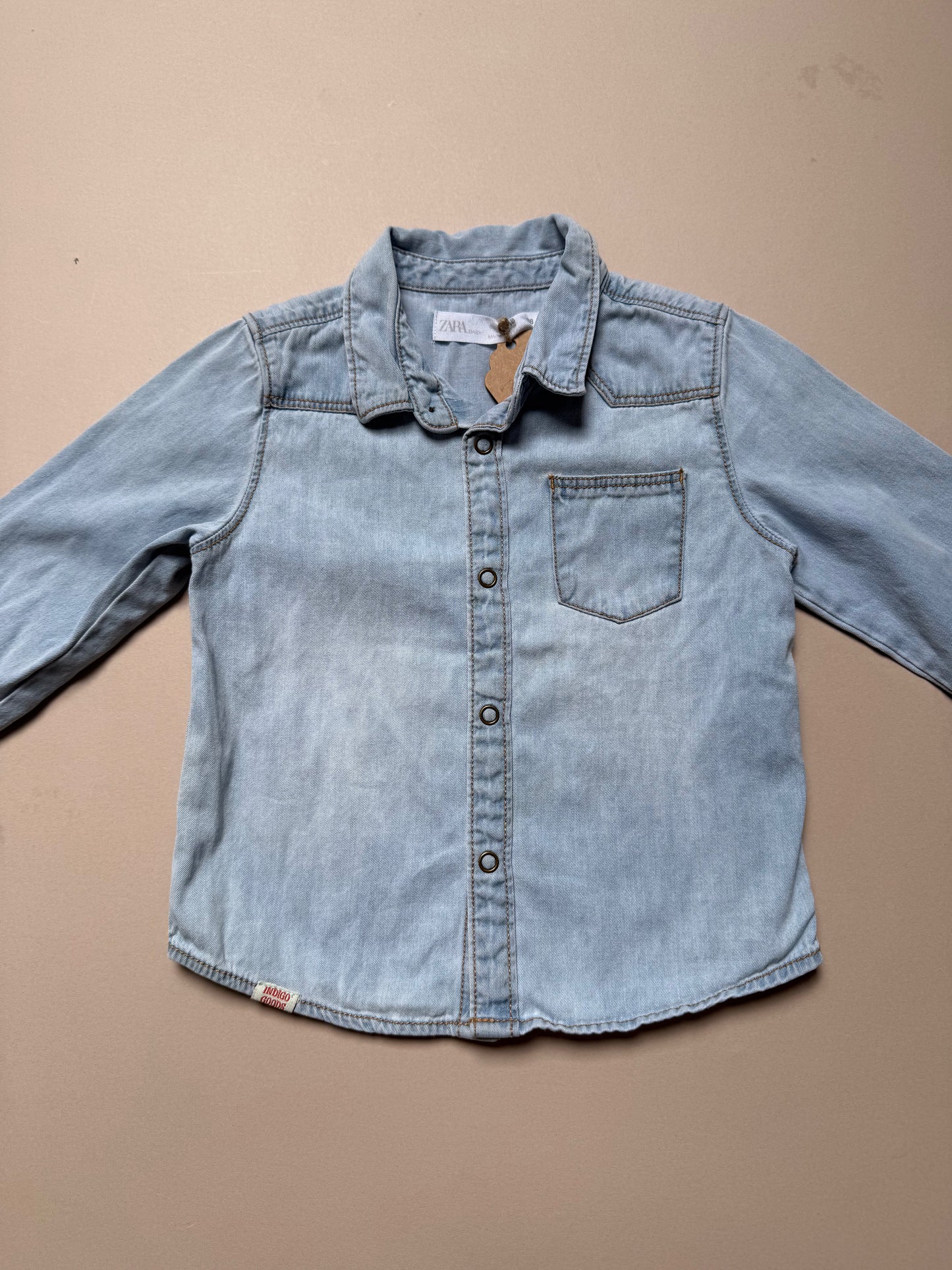 Zara Light Denim Shirt in 12-18 Months