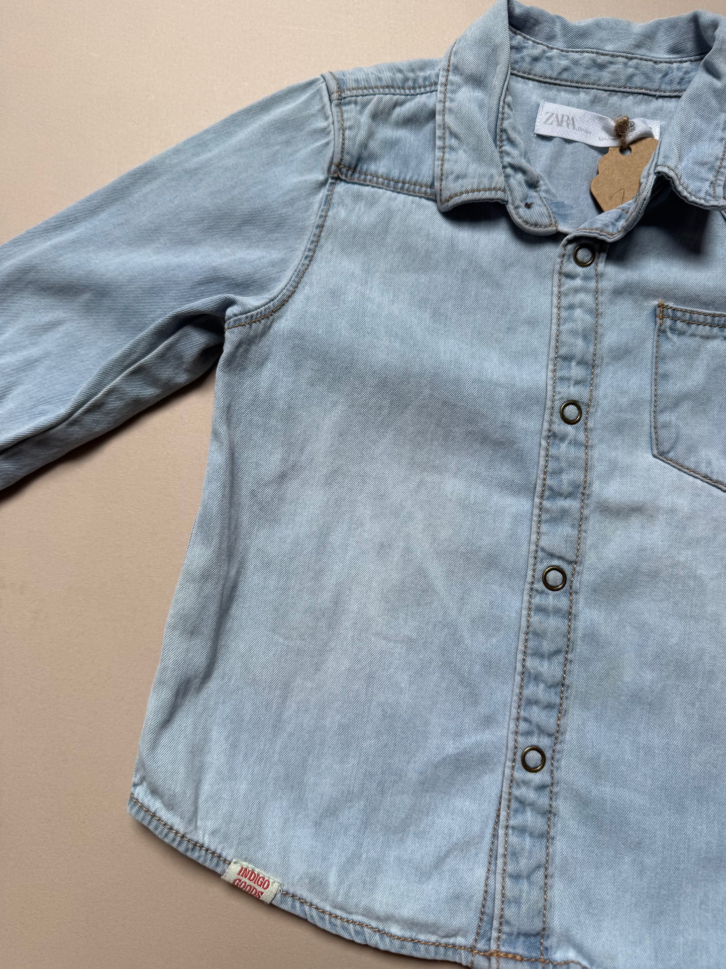 Zara Light Denim Shirt in 12-18 Months