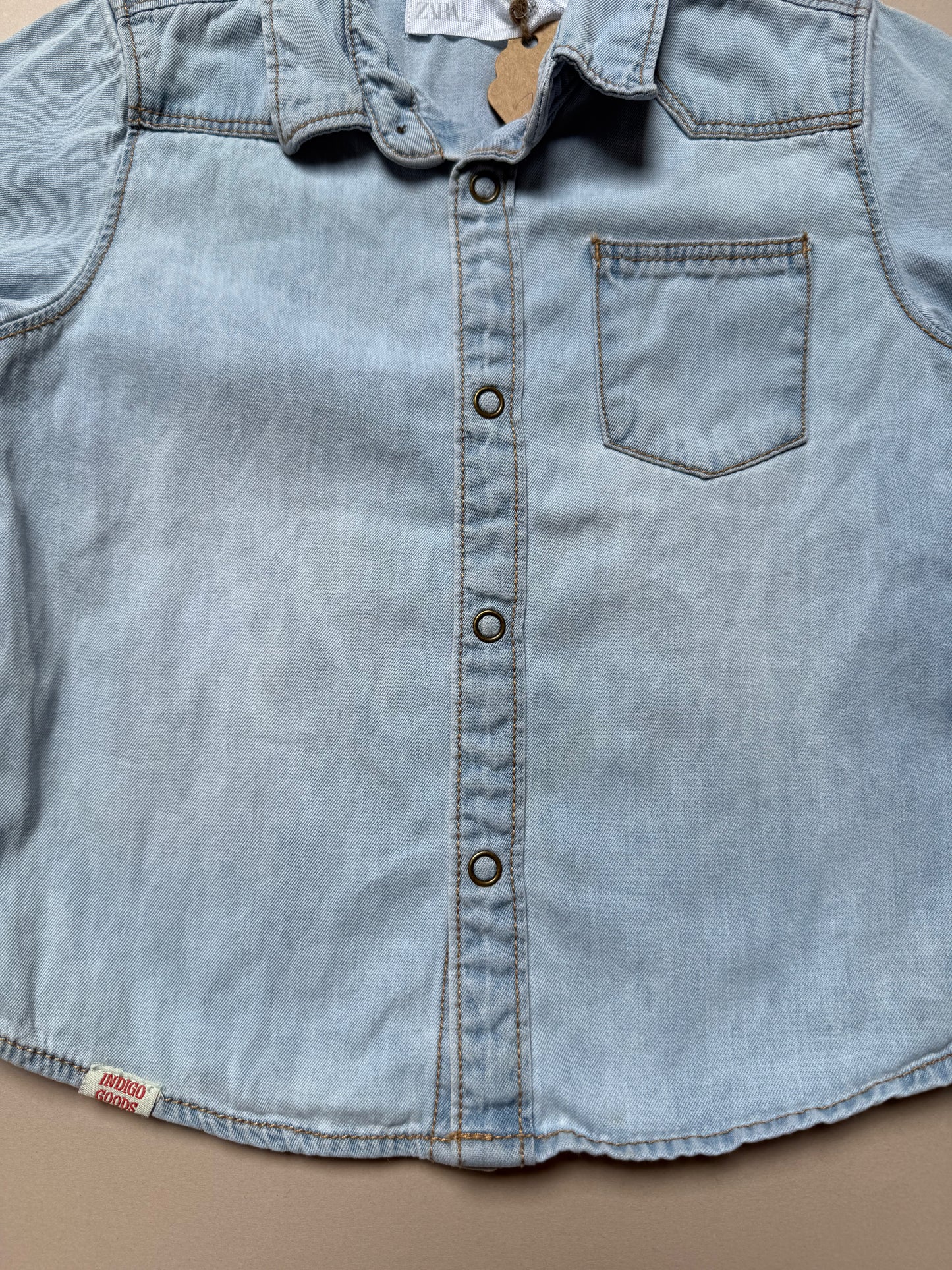 Zara Light Denim Shirt in 12-18 Months