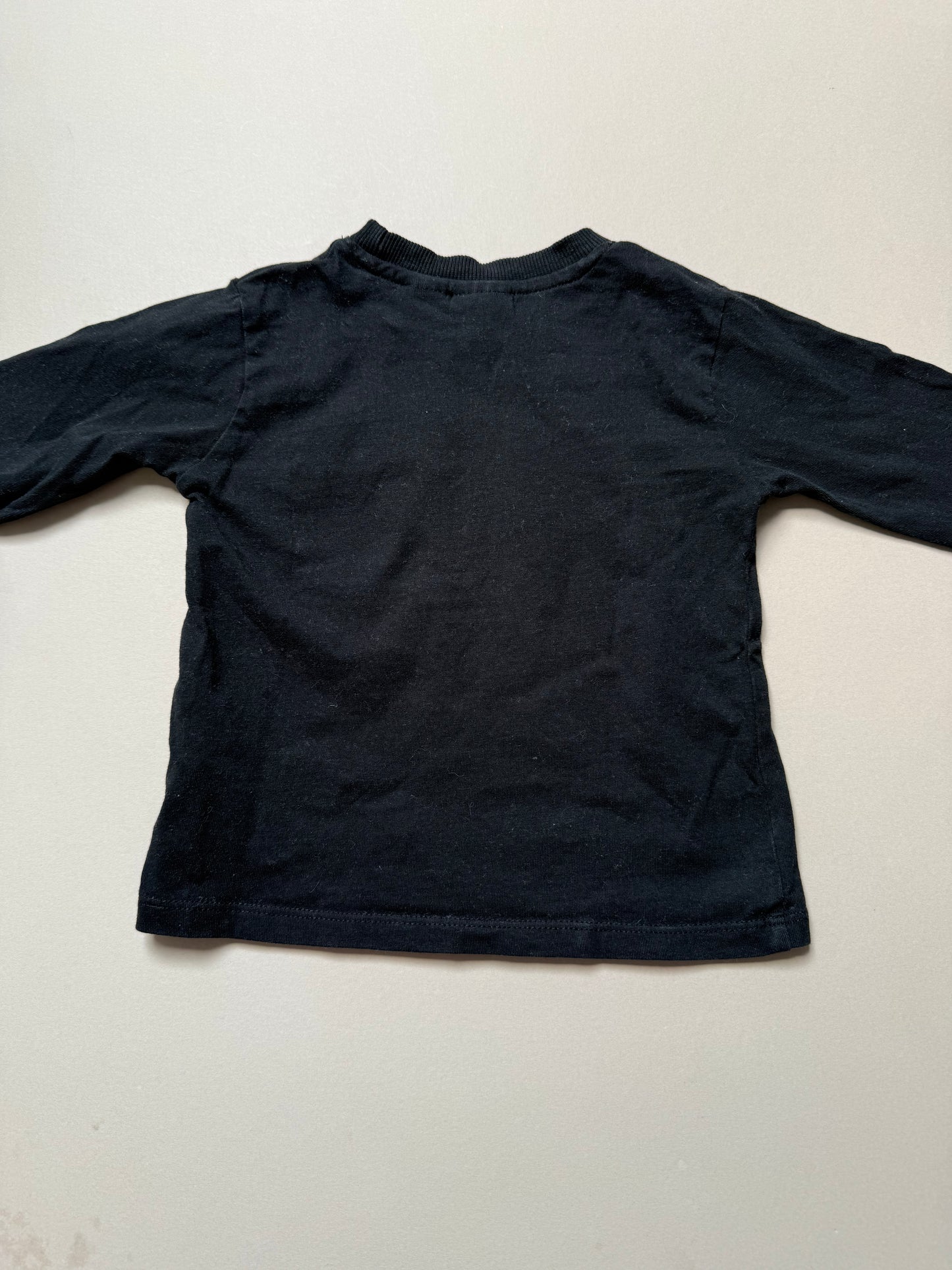 Zara Black Basic Long Sleeved Tee in 12-18 Months