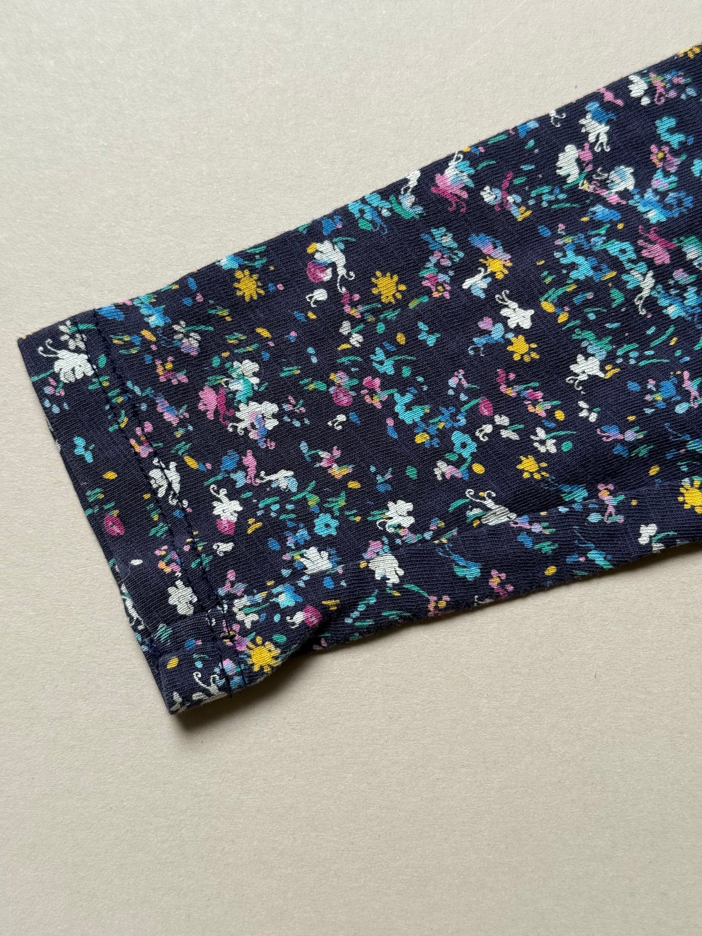 Next Navy Ditsy Floral Printed Long Sleeved Jersey Dress in 3-4 Years