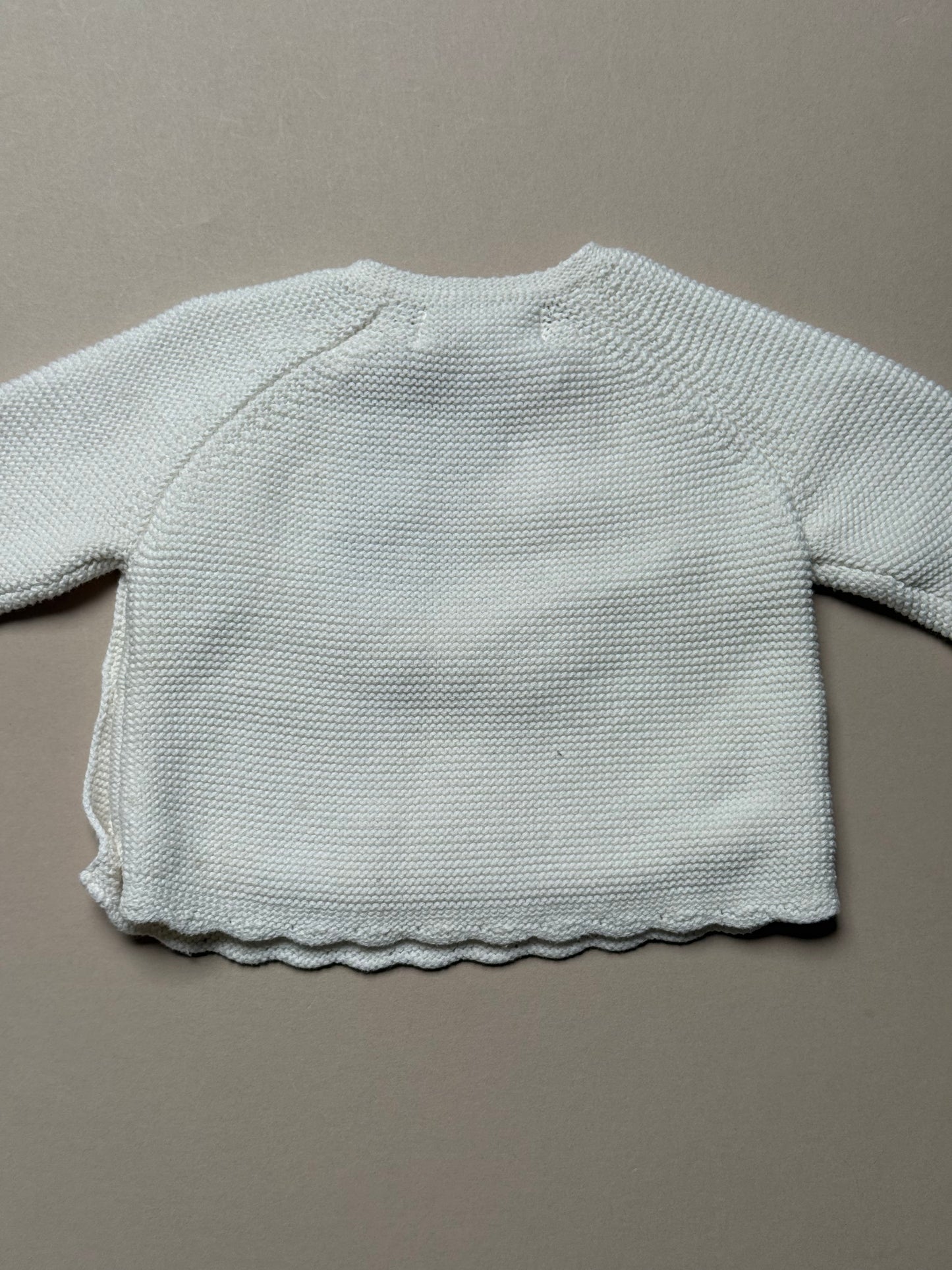 Zara White Knitted Jumper in 1-3 Months