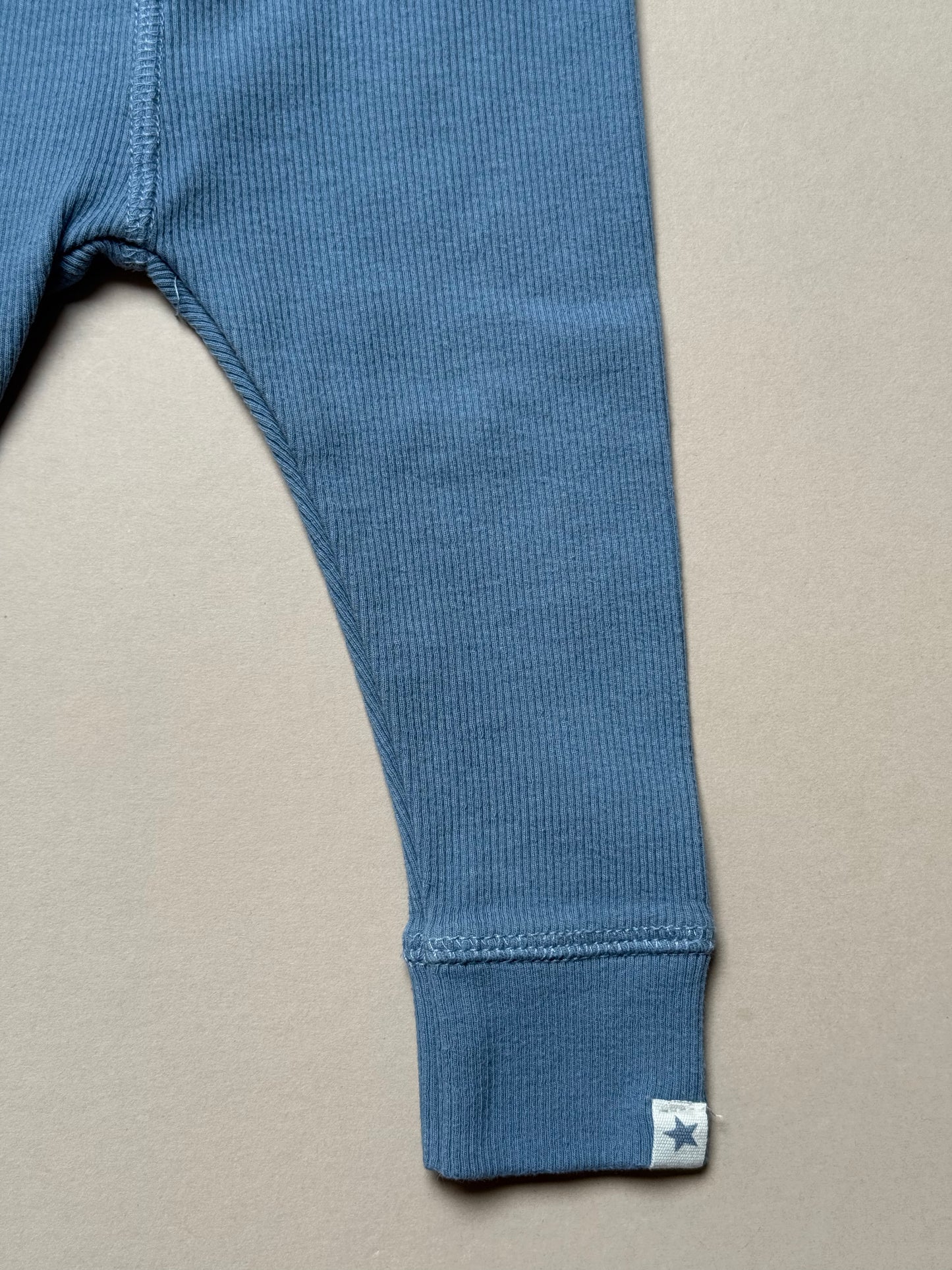 Zara Blue Ribbed Cotton Leggings in 6-9 Months