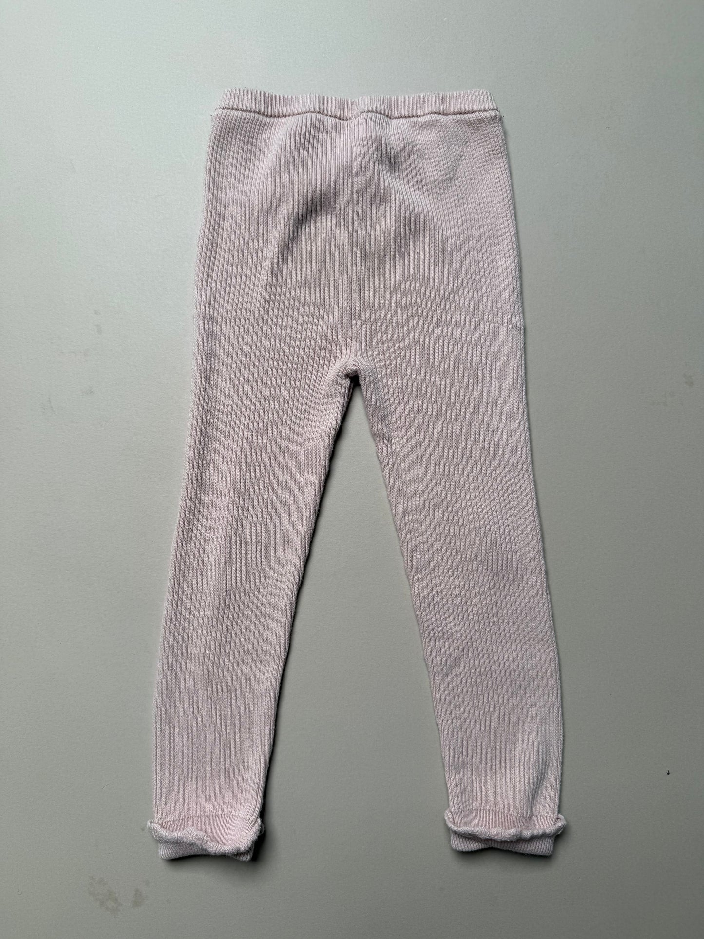 George Thick Light Pink Ribbed Leggings in 3-4 Years