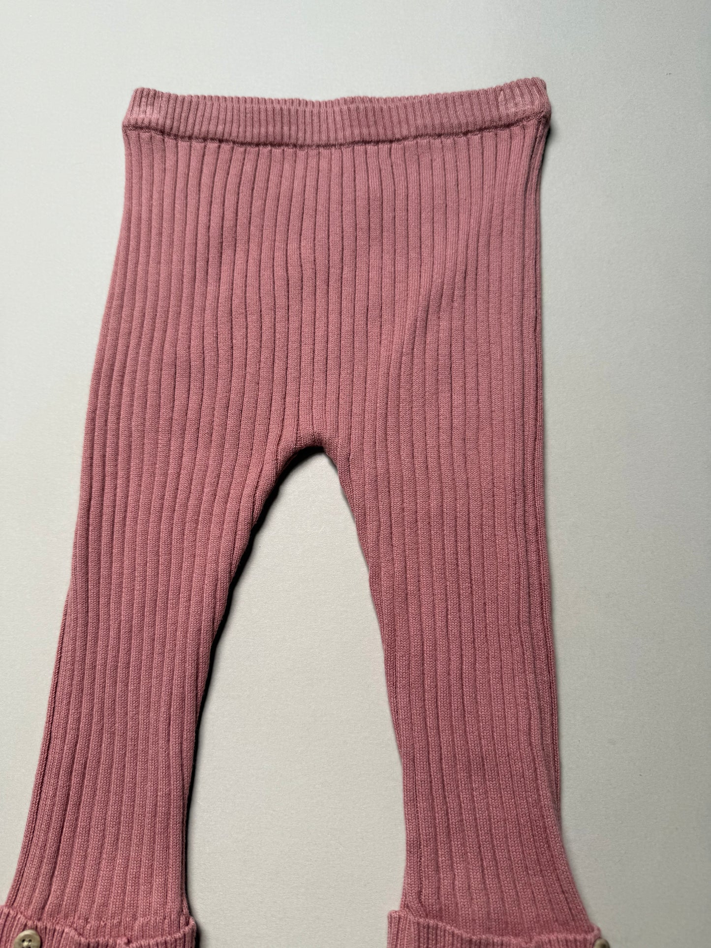 TU Thick Pink Ribbed Leggings in 12-18 Months