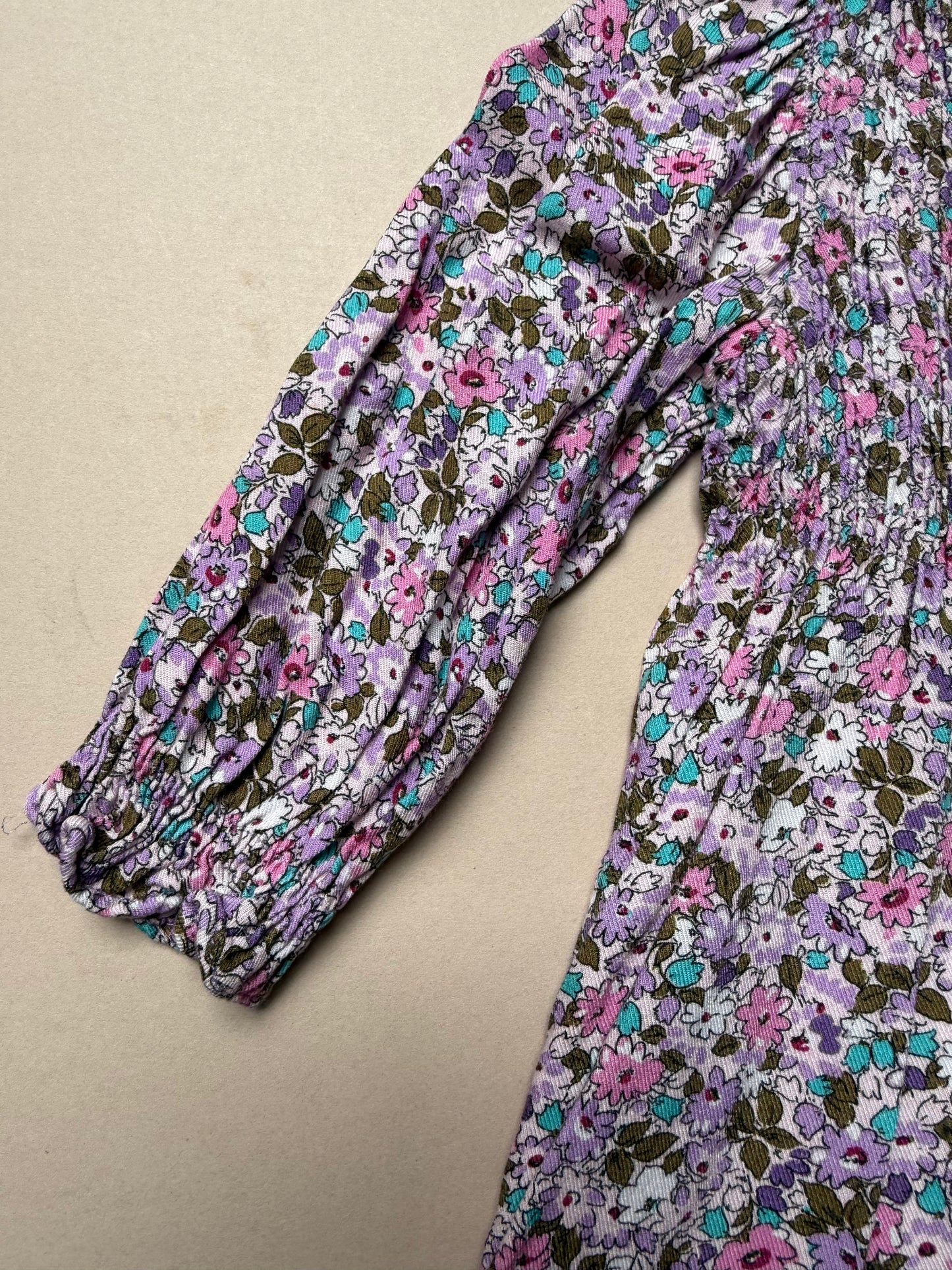 Zara Long Sleeved Floral Lightweight Dress in 12-18 Months