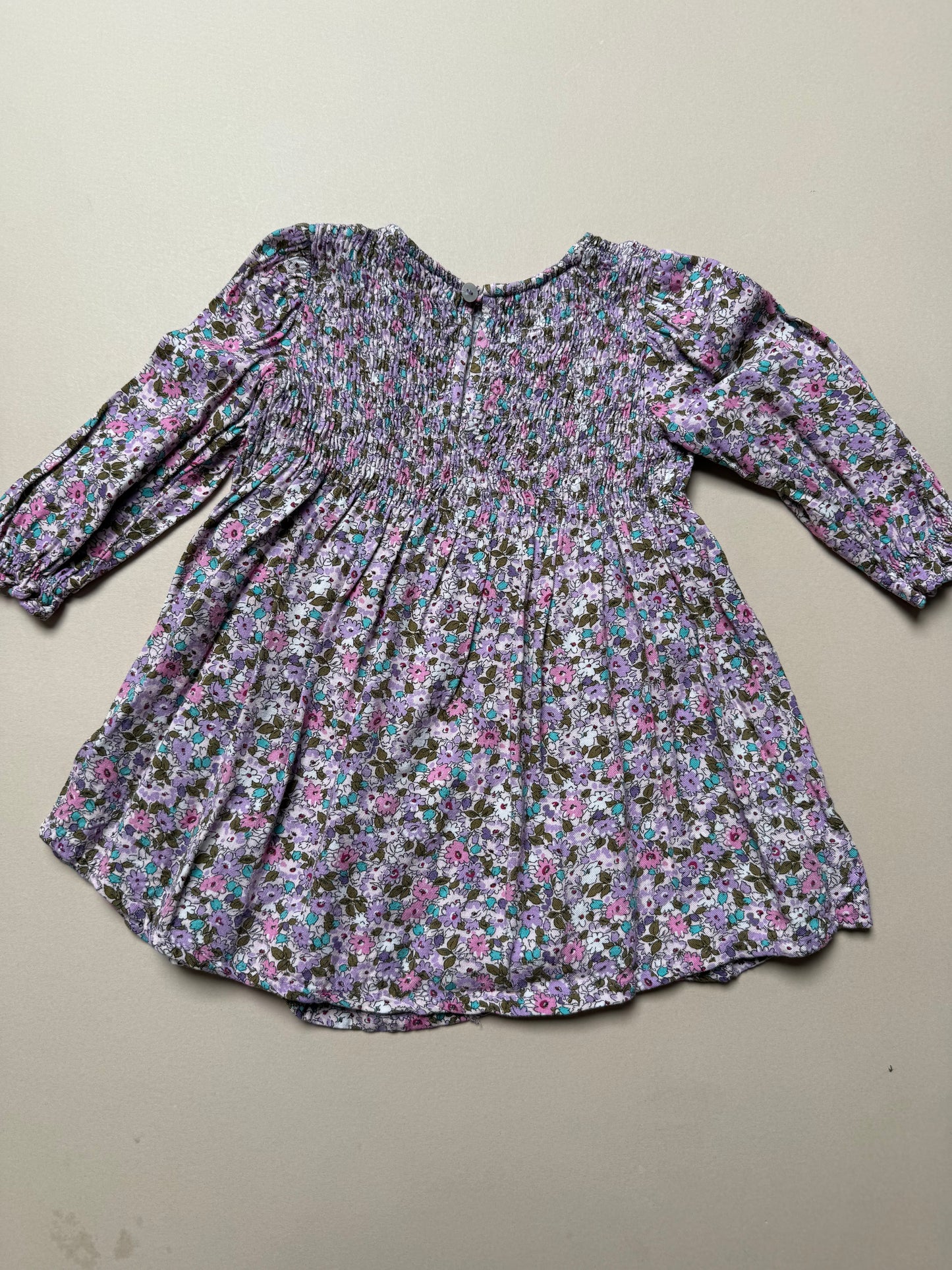 Zara Long Sleeved Floral Lightweight Dress in 12-18 Months