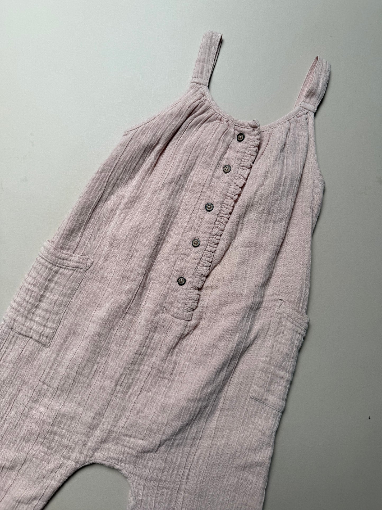 TU Lightweight Cotton Light Pink Dungarees in 4-5 Years
