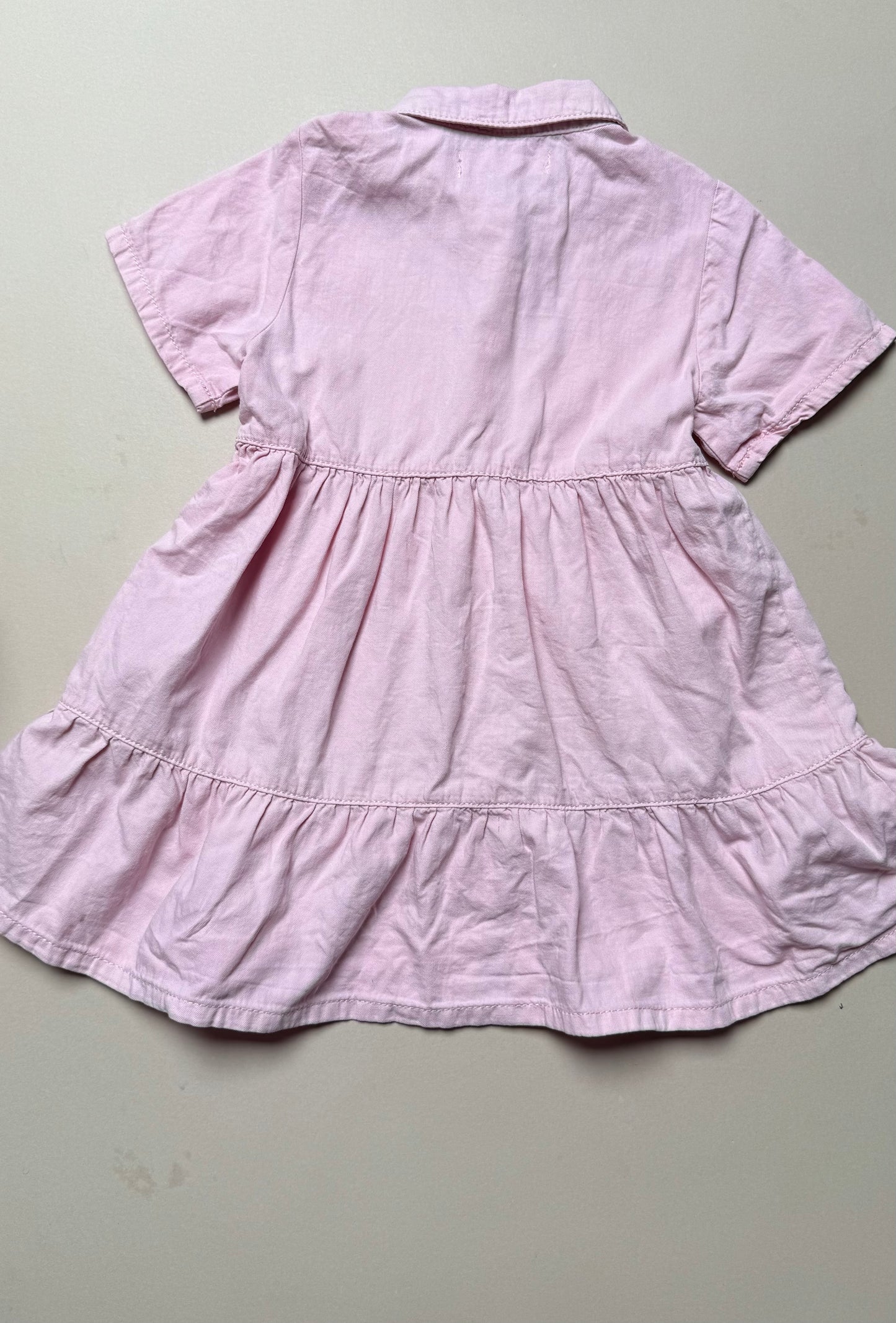 Zara Pink Short Sleeved Shirt Dress in 2-3 Years