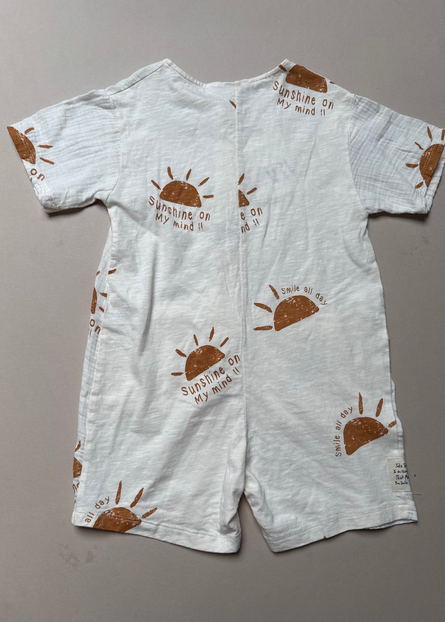 Zara "Shine All Day" Lightweight Cotton Romper in 4-5 Years