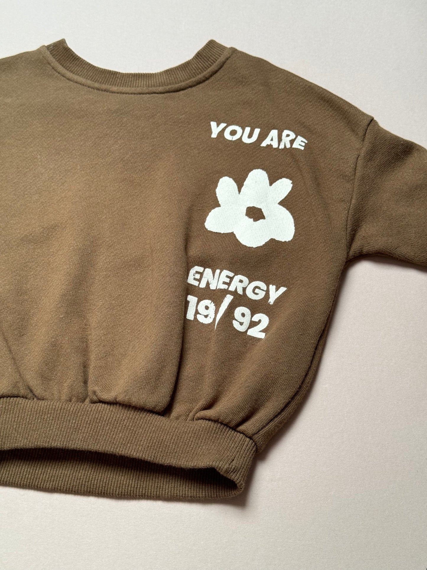 Zara Khaki Slogan Backed Sweat Top in 9-12 Months
