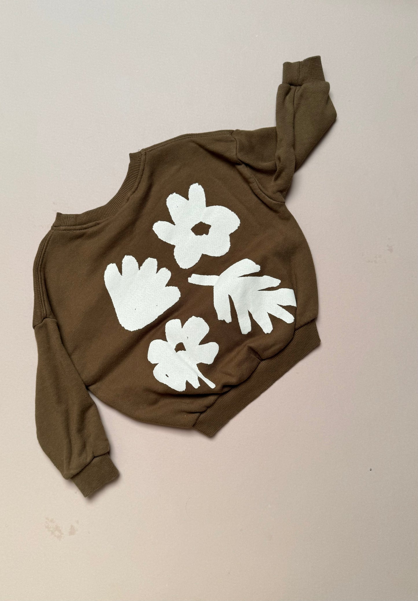 Zara Khaki Slogan Backed Sweat Top in 9-12 Months
