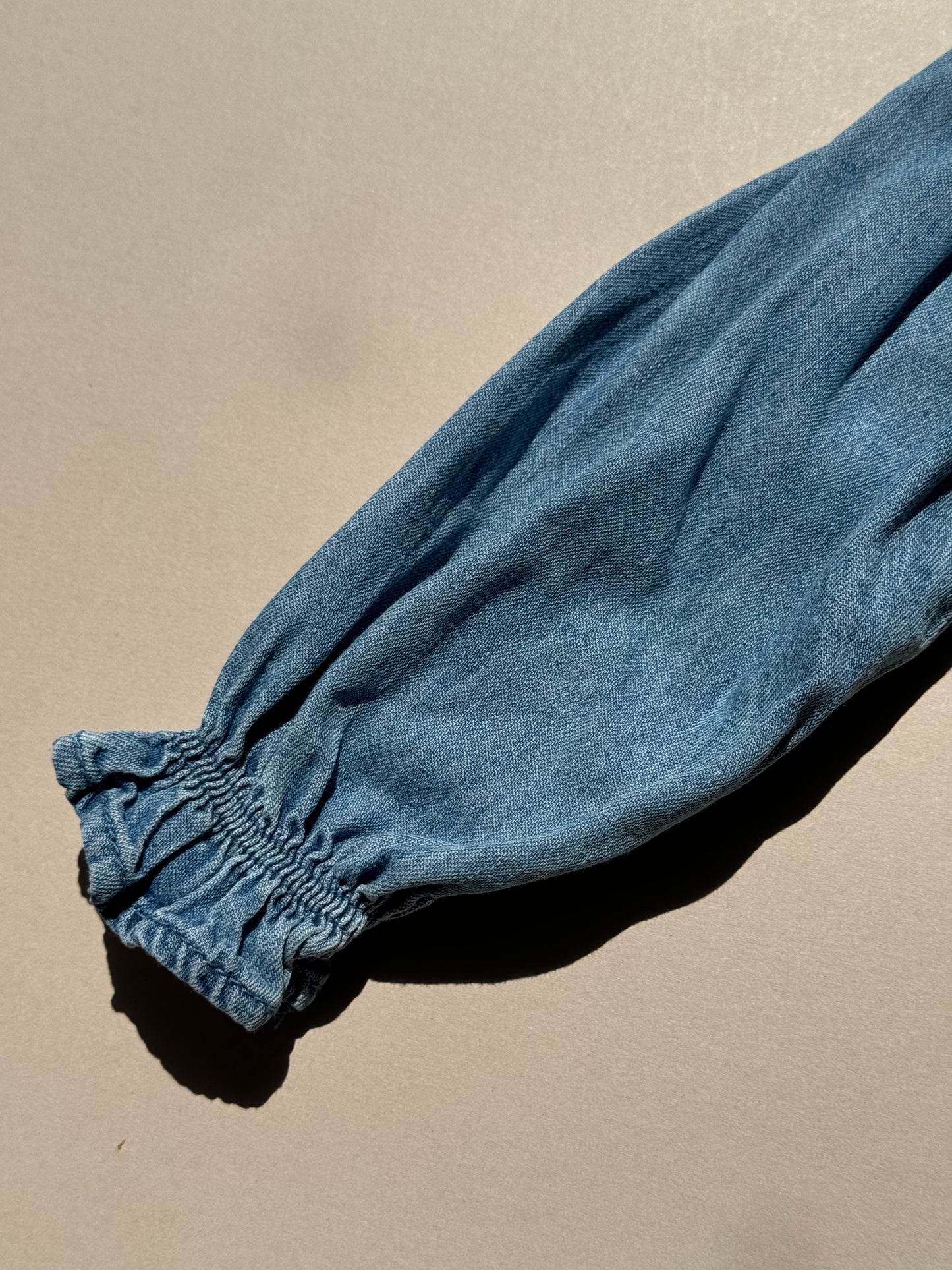 H&M Denim Peter Pan Collar Blouse in 6-9 Months