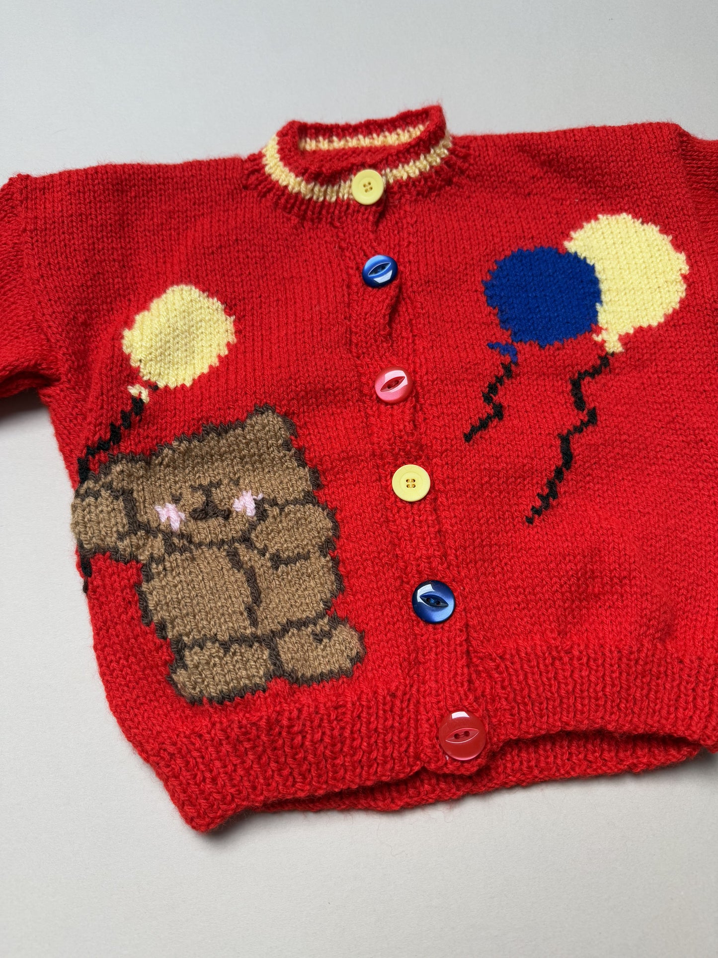 Hand Knitted Forever Friend's Cardigan Best Fit 1-2 Years
