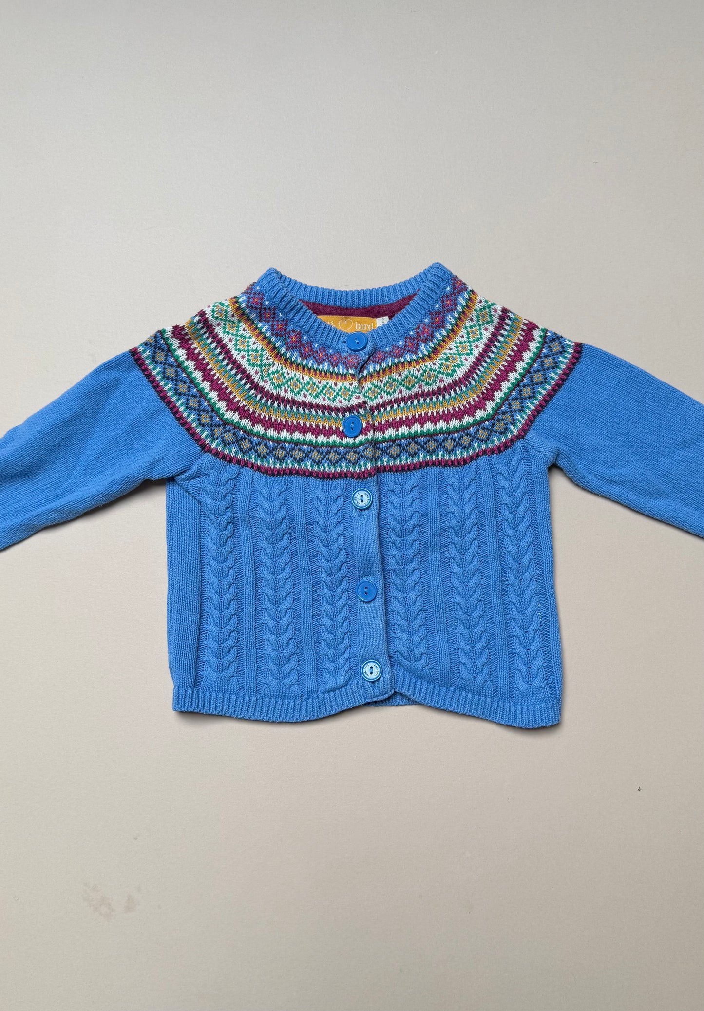 Little Bird Fairisle Knitted Cardigan in 18-24 Months
