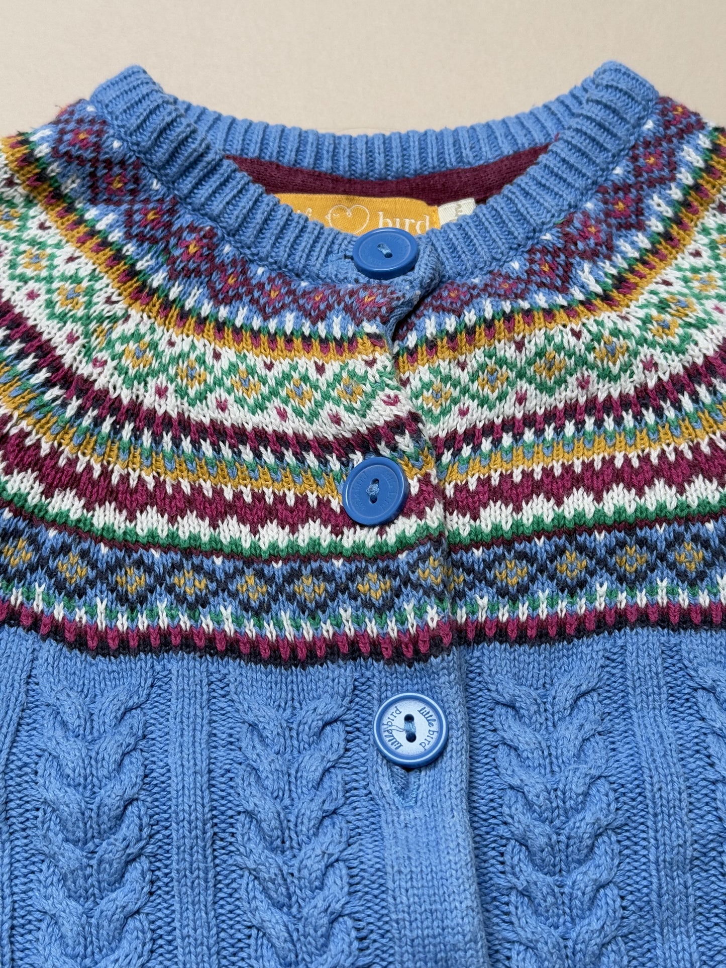 Little Bird Fairisle Knitted Cardigan in 18-24 Months