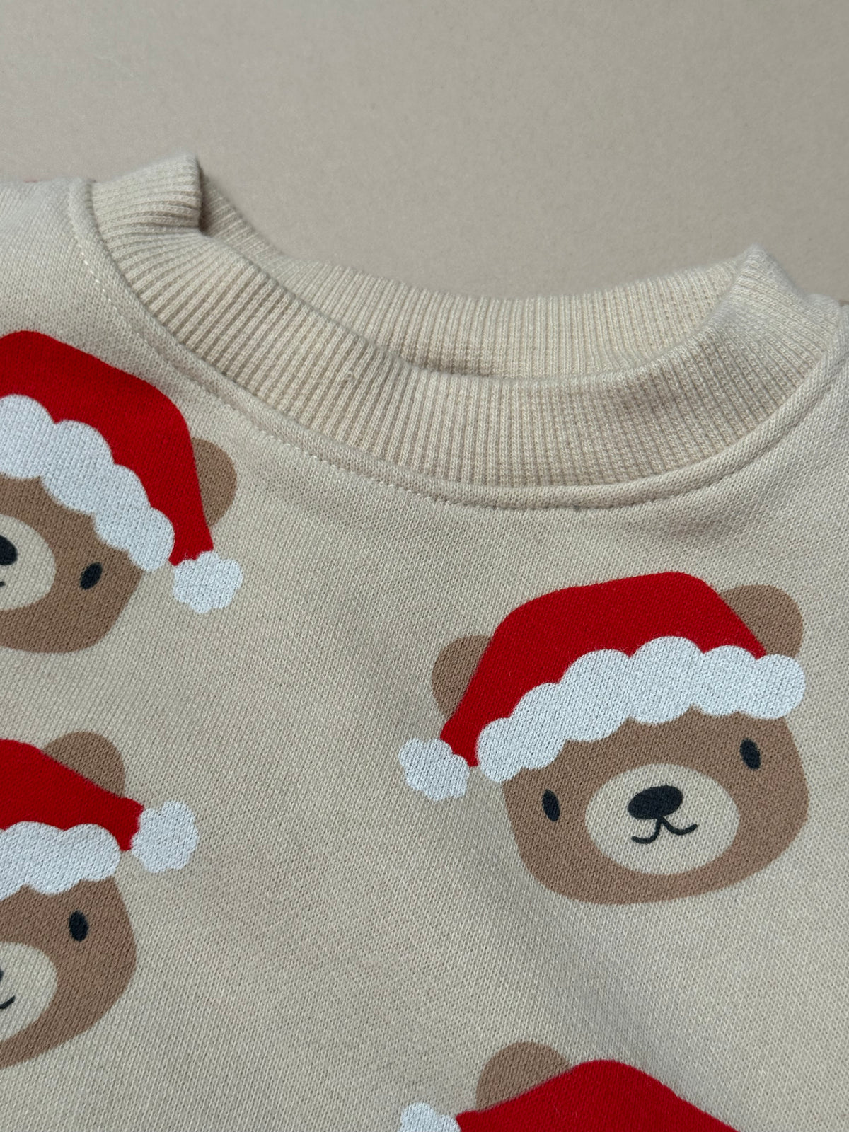 Next Beige Neutral Santa Bear Sweat Top in 12-18 Months