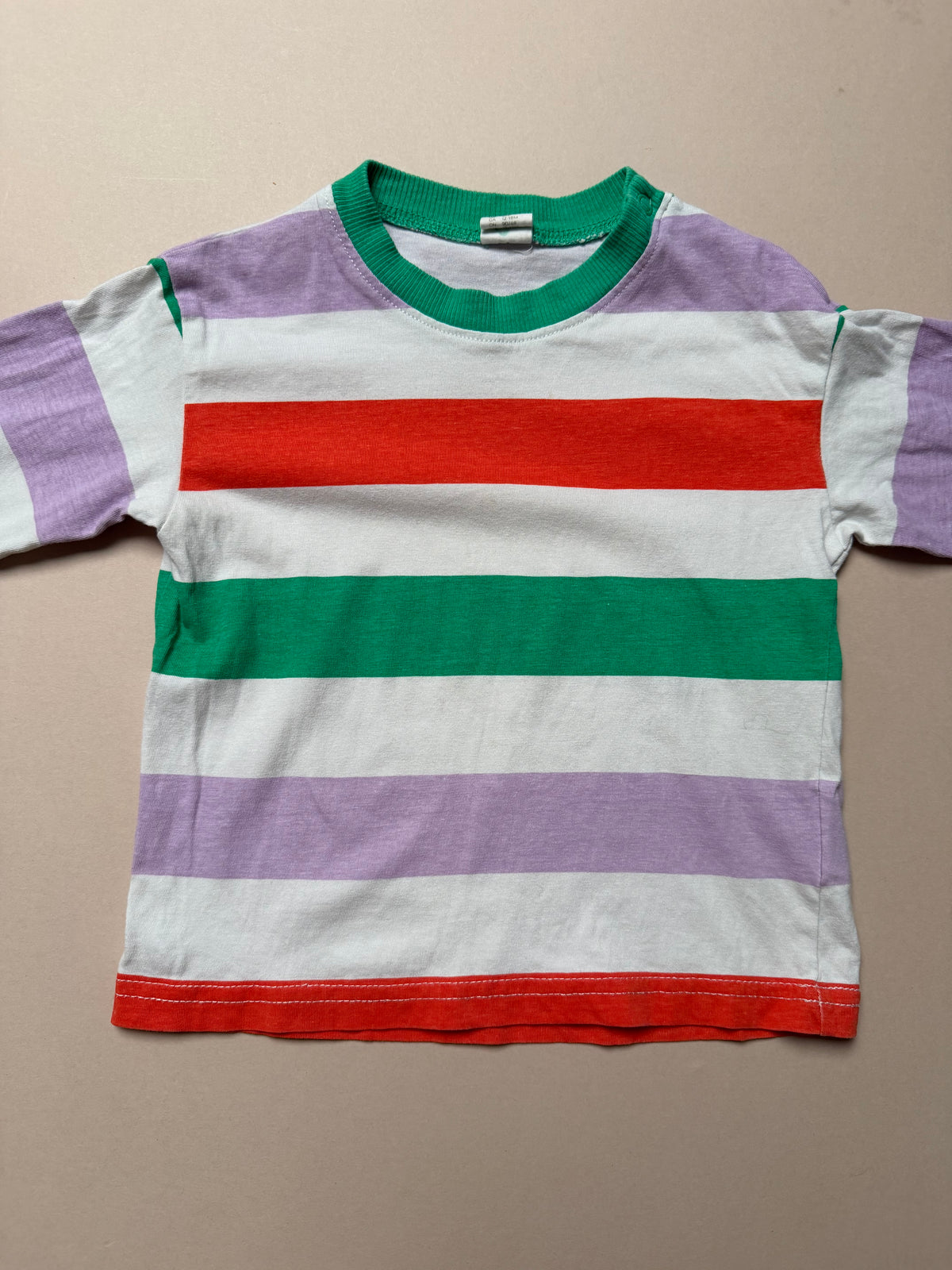 H&M Bold Block Striped Long Sleeved Cotton T-Shirt in 12-18 Months