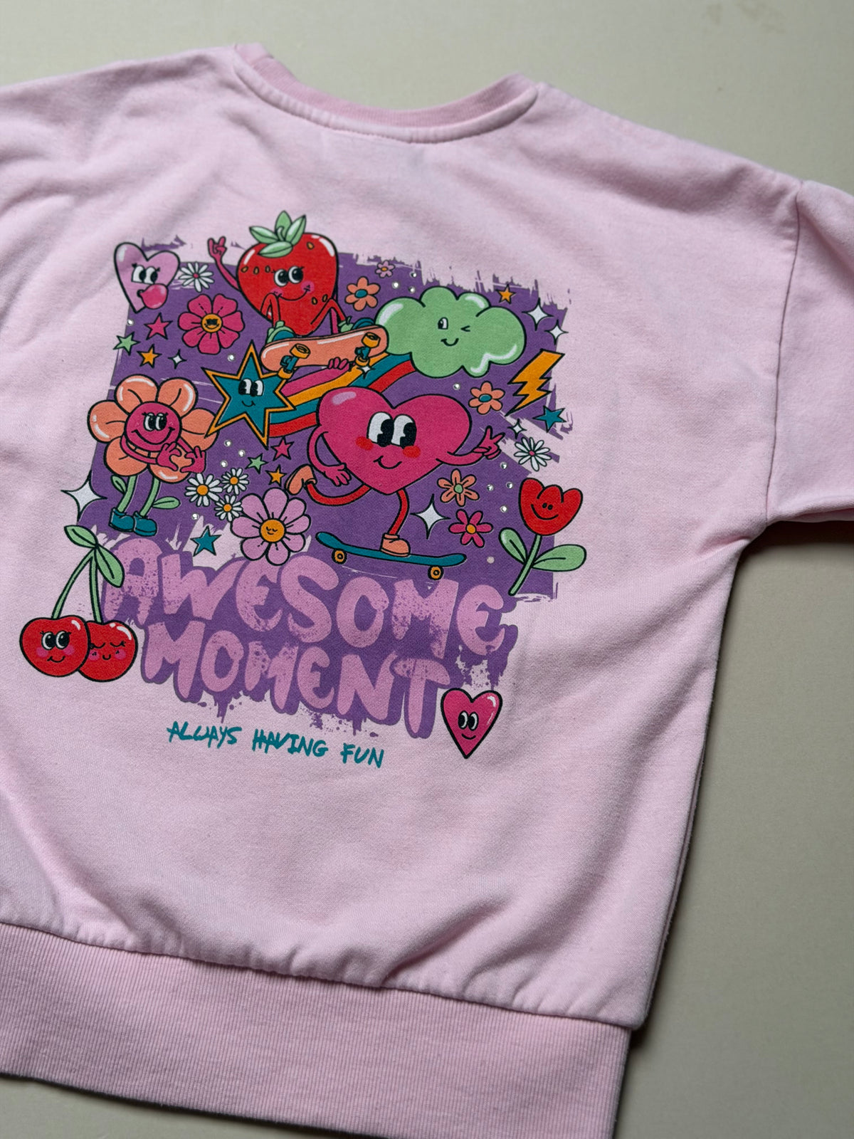 Matalan Pink ‘Awesome Moments’ Graphic Backed Sweat Top in 6 Years
