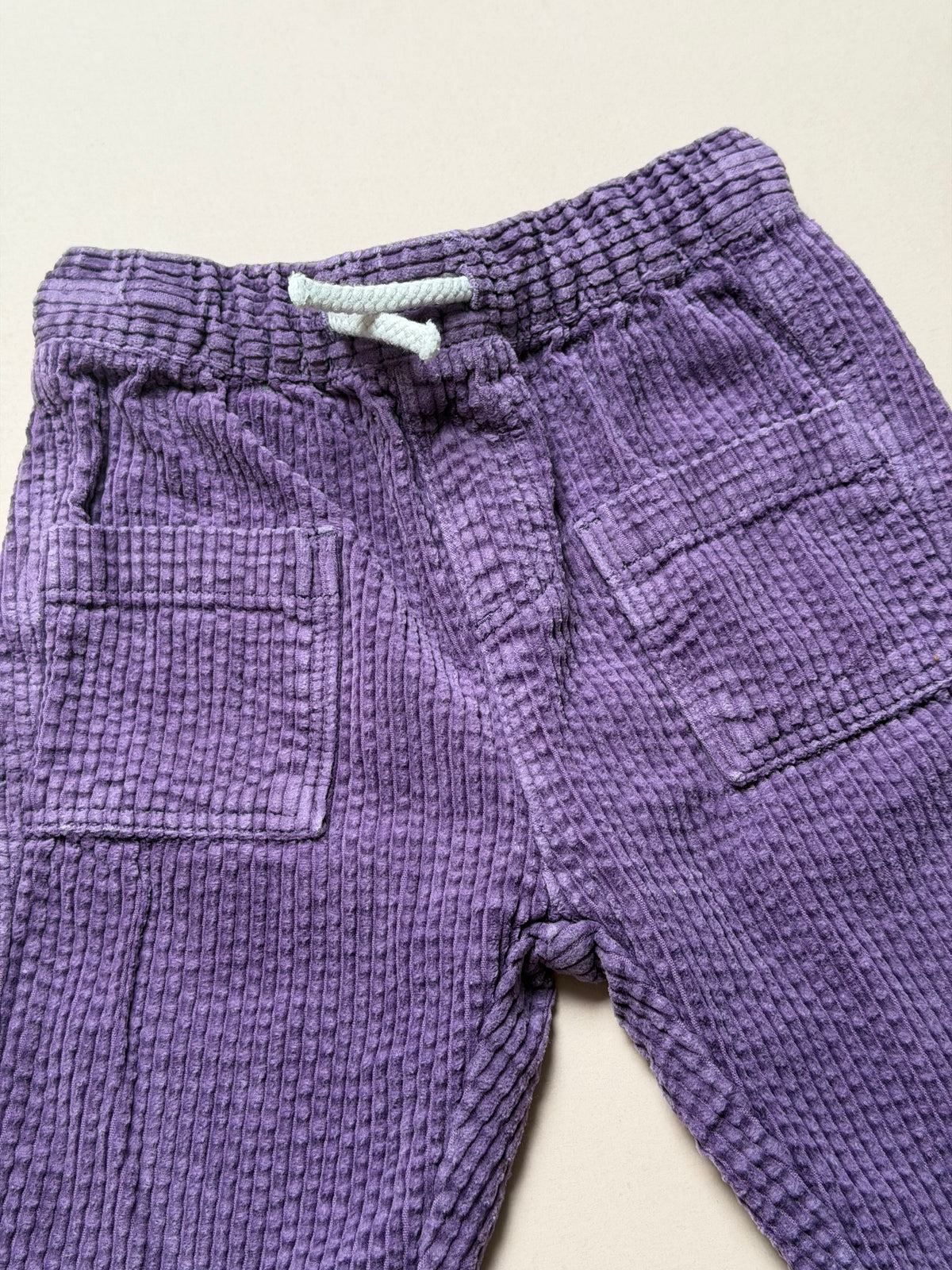 H&M Purple Corduroy Relaxed Fitting Trousers in 9-12 Months