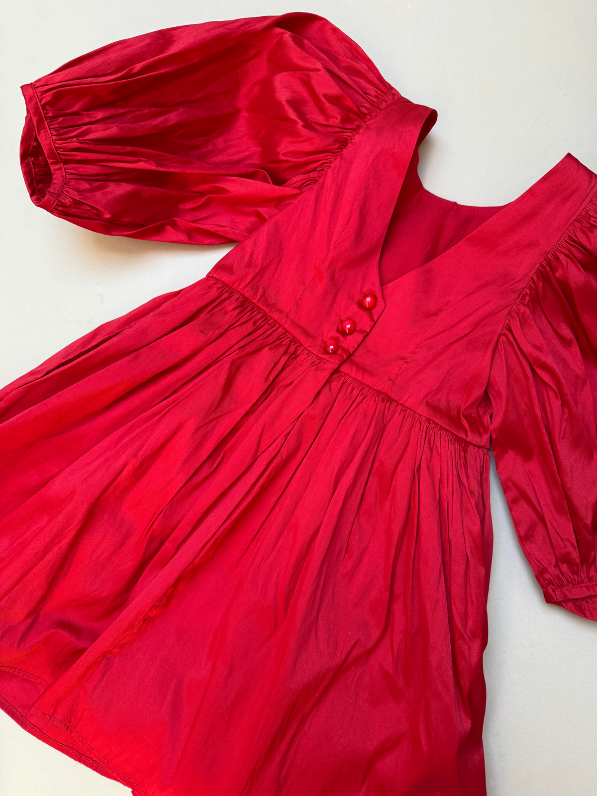 Next Festive Red Puffed Short Sleeved Party Dress in 4 Years