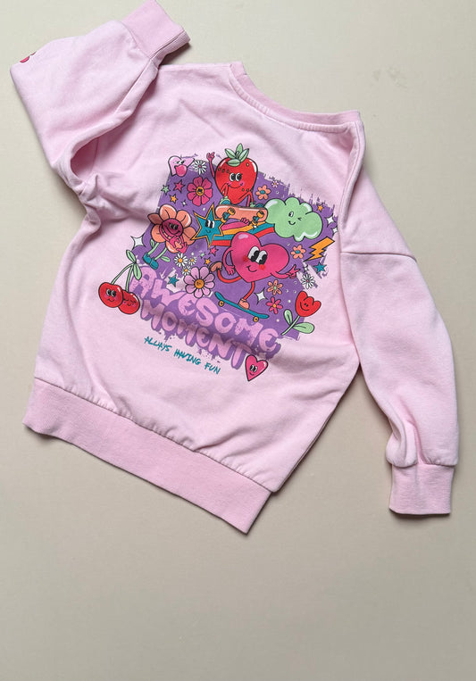 Matalan Pink ‘Awesome Moments’ Graphic Backed Sweat Top in 6 Years