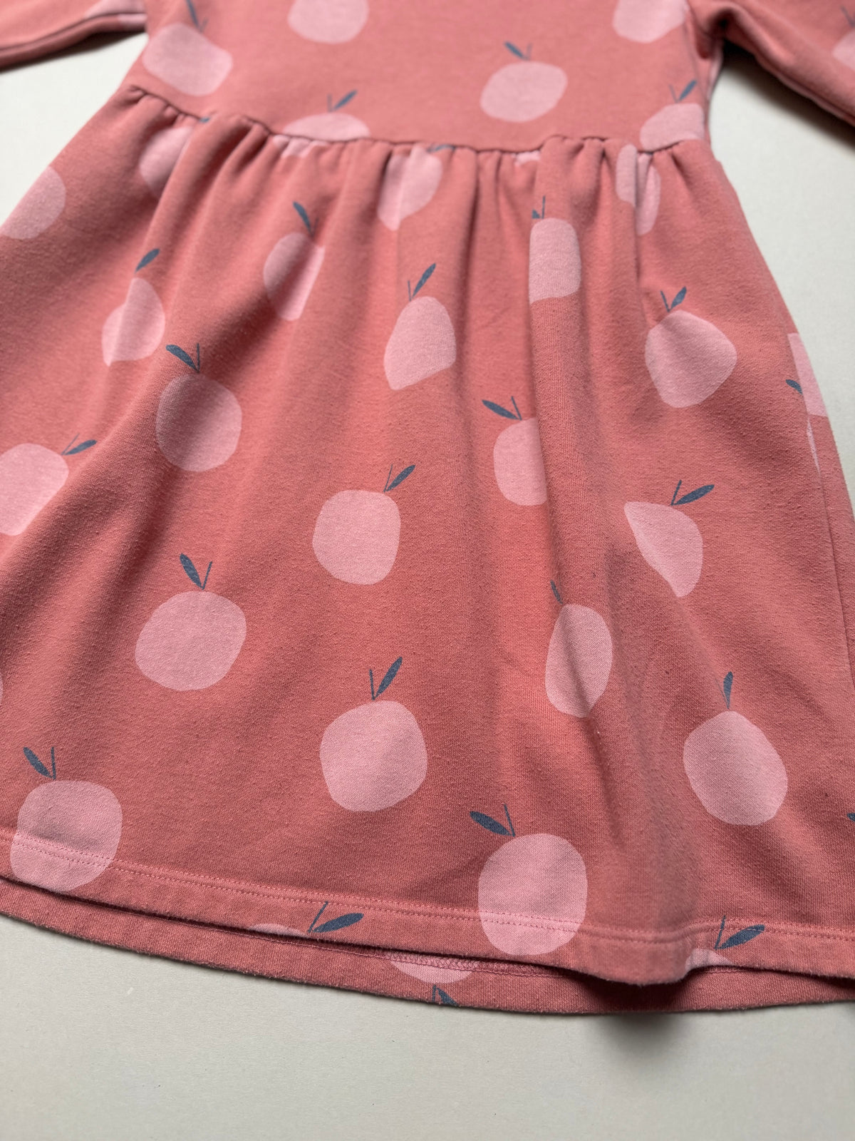 Asda George Rust Apple Printed Cotton Long Sleeved Sweat Dress in 7-8 Years