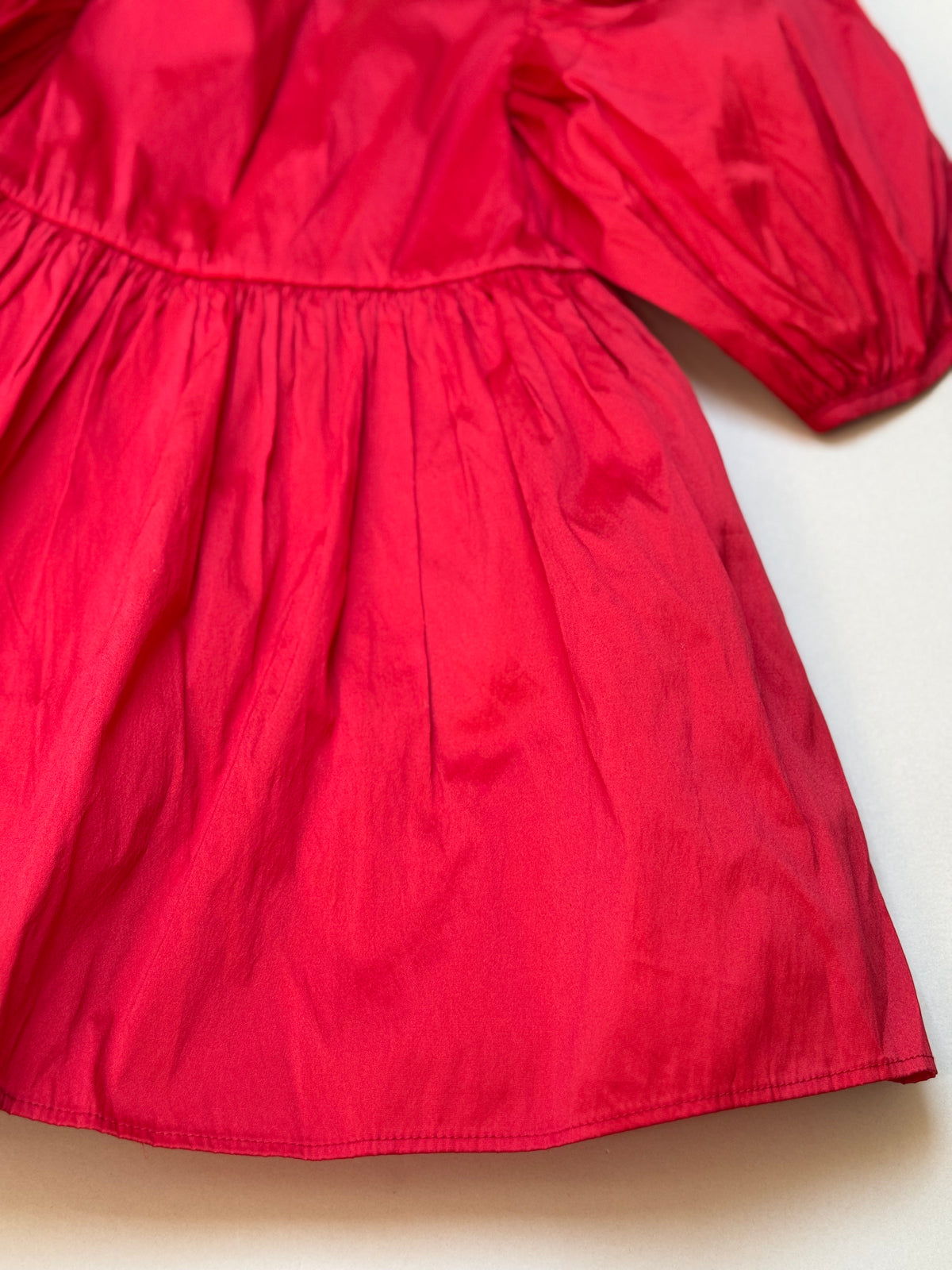 Next Festive Red Puffed Short Sleeved Party Dress in 4 Years
