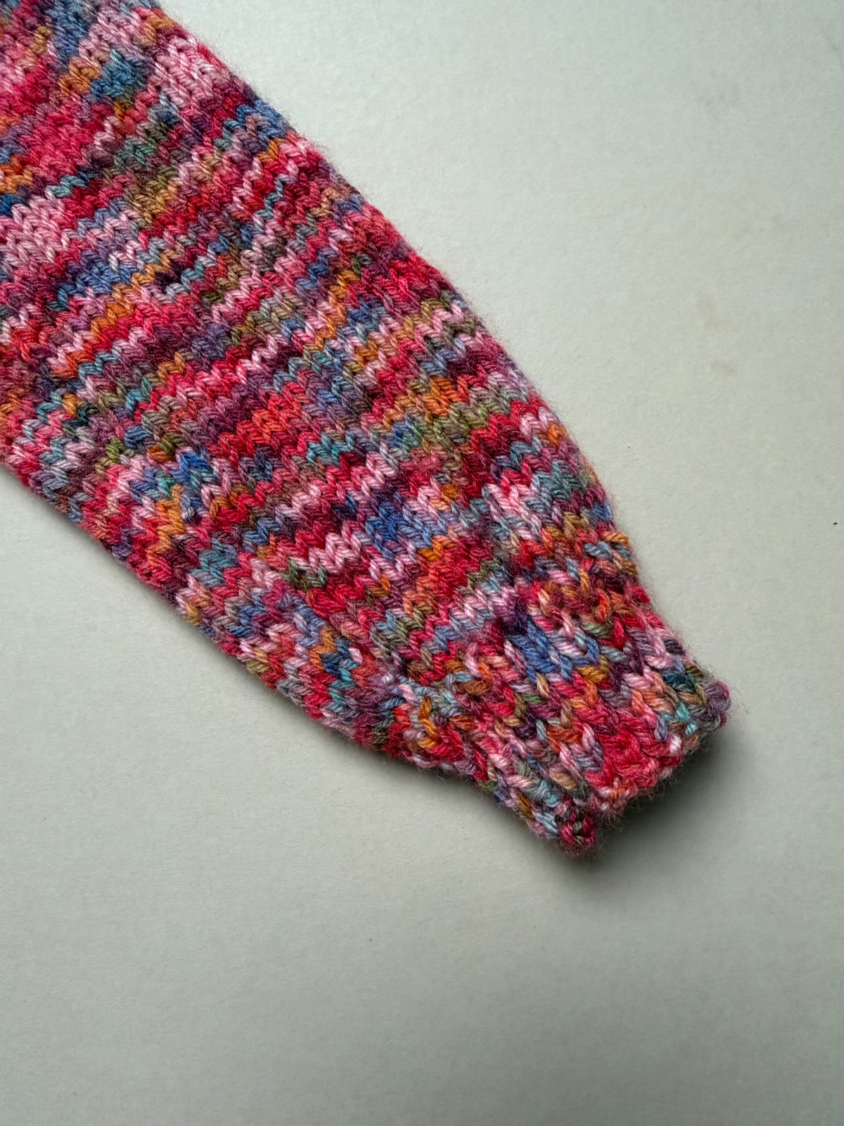 Handknitted Acrylic Multicoloured V-Neck Cardigan Best Fit 4-5 Years