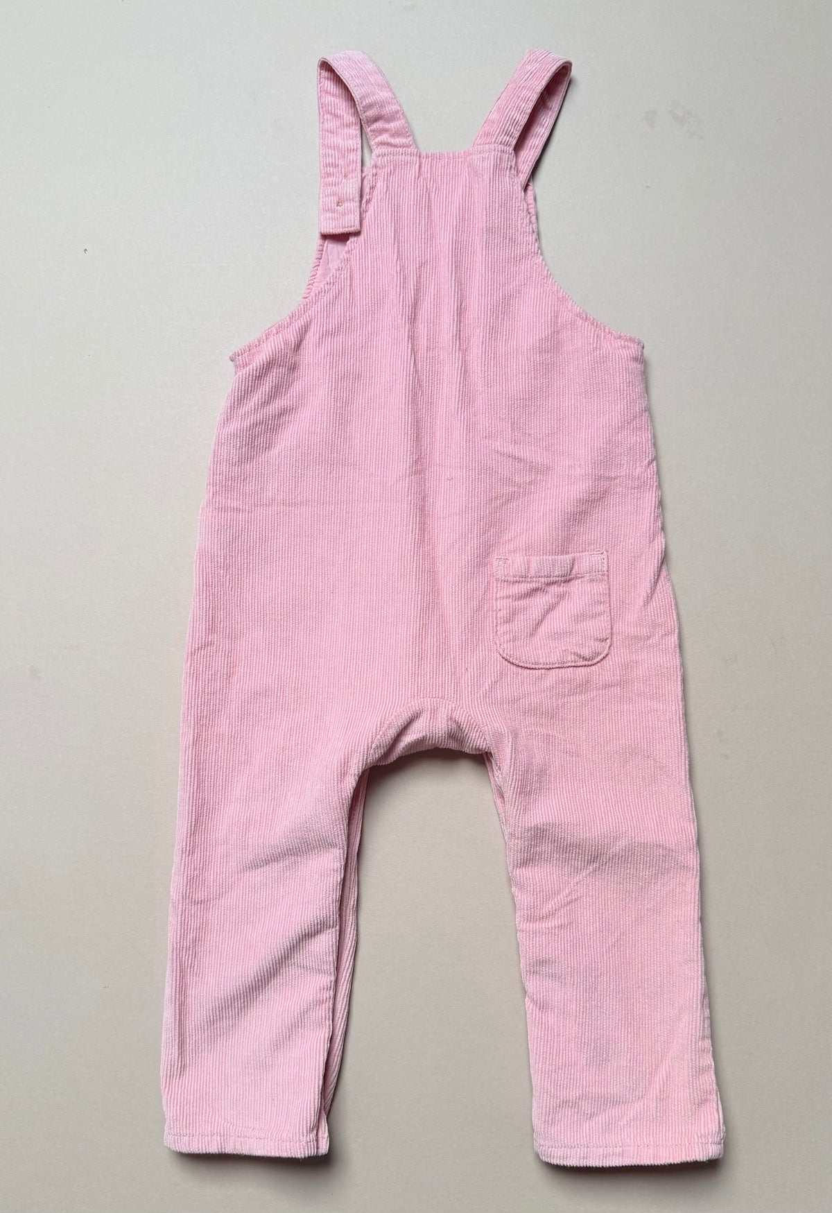 Marks & Spencer Light Pink Corduroy Dungarees With Heart Pocket in 18-24 Months