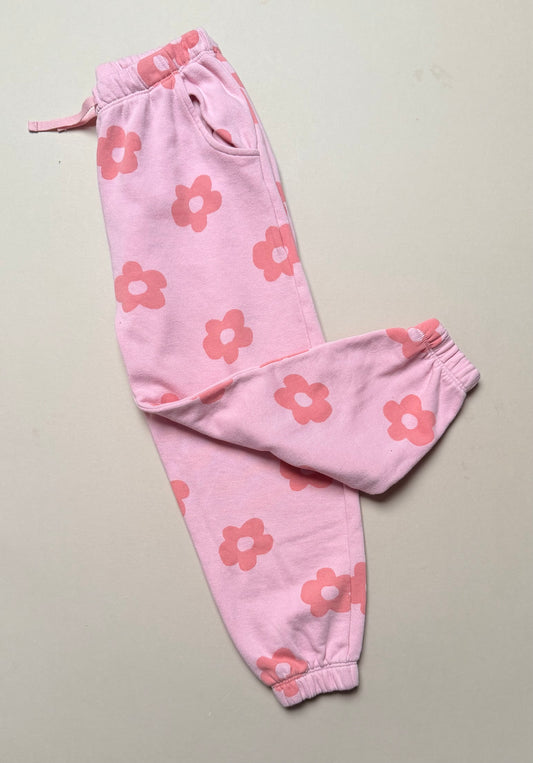 Next Bold Floral Printed Light Pink Relaxed Fitting Jogging Trousers in 6-7 Years