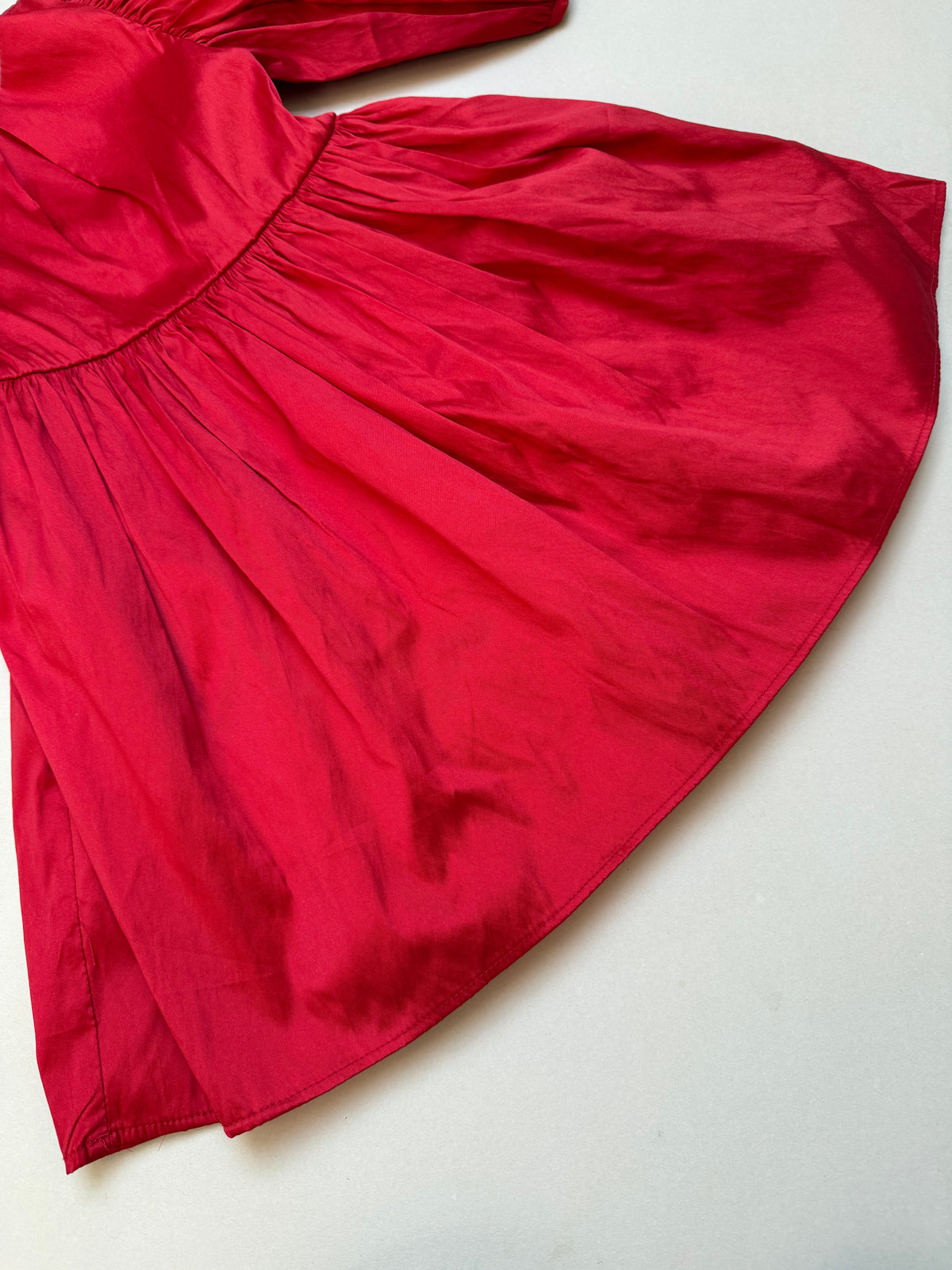 Next Festive Red Puffed Short Sleeved Party Dress in 4 Years