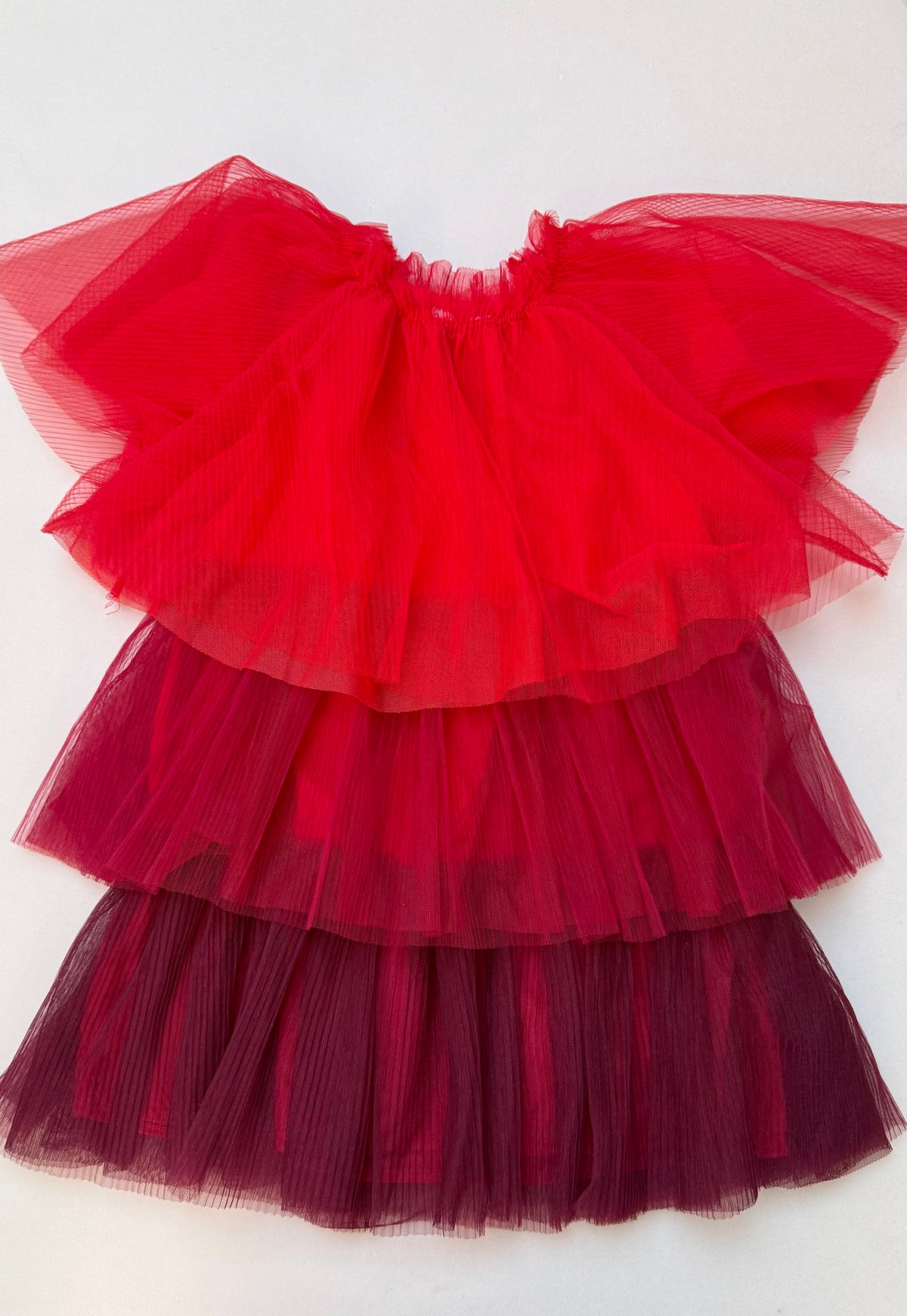 H&M Red Ombré Tulle Netted Tiered Party Dress in 5-6 Years