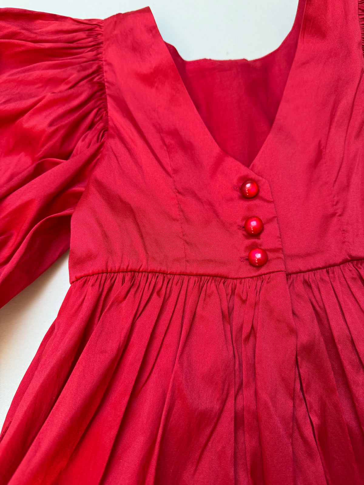 Next Festive Red Puffed Short Sleeved Party Dress in 4 Years
