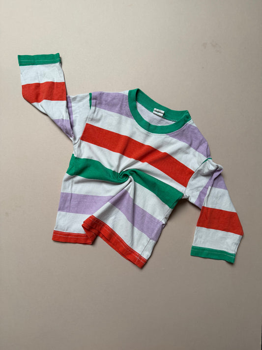 H&M Bold Block Striped Long Sleeved Cotton T-Shirt in 12-18 Months