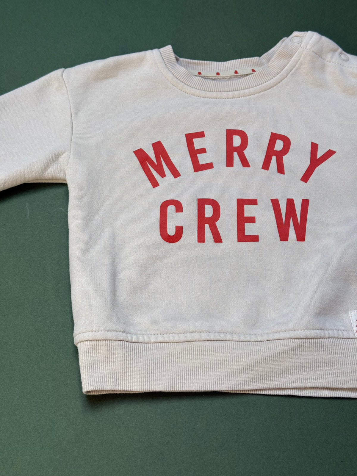 George ‘Merry Crew’ Cream Sweat Top in 9-12 Months