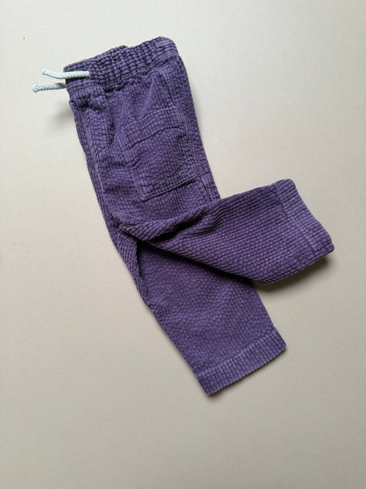 H&M Purple Corduroy Relaxed Fitting Trousers in 9-12 Months