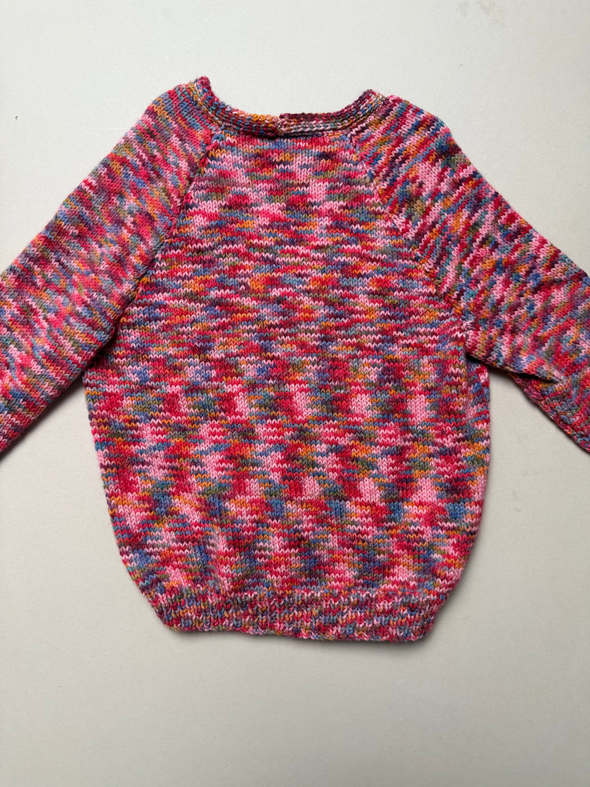 Handknitted Acrylic Multicoloured V-Neck Cardigan Best Fit 4-5 Years