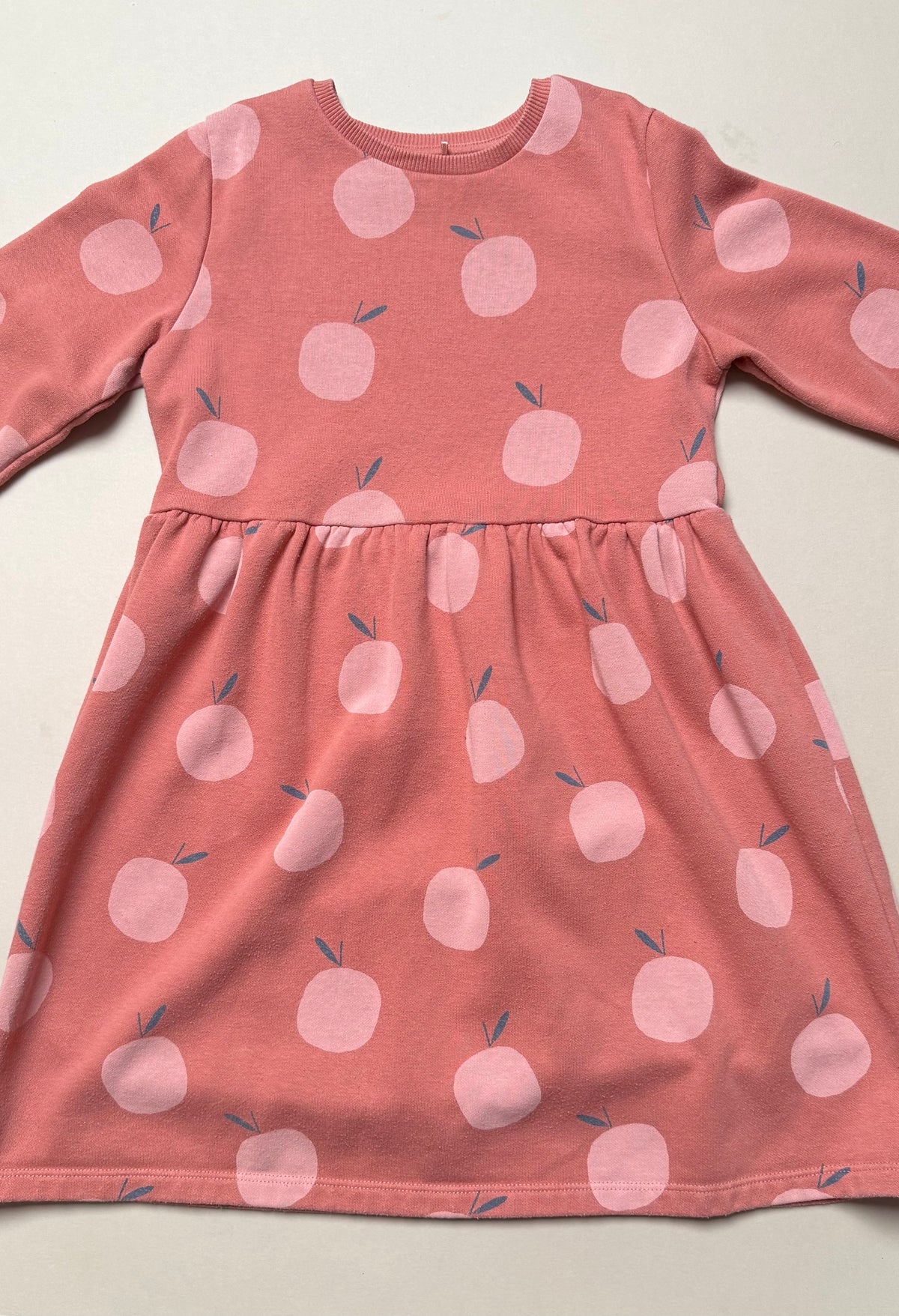 Asda George Rust Apple Printed Cotton Long Sleeved Sweat Dress in 7-8 Years