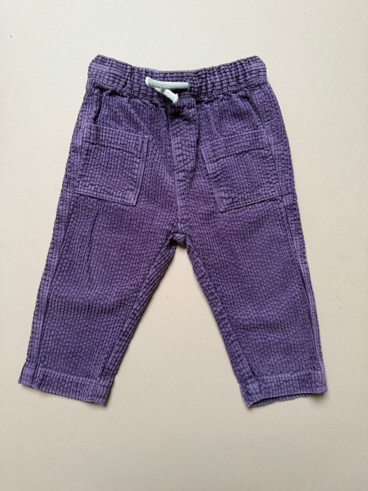 H&M Purple Corduroy Relaxed Fitting Trousers in 9-12 Months