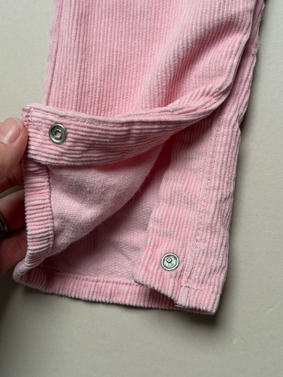 Marks & Spencer Light Pink Corduroy Dungarees With Heart Pocket in 18-24 Months