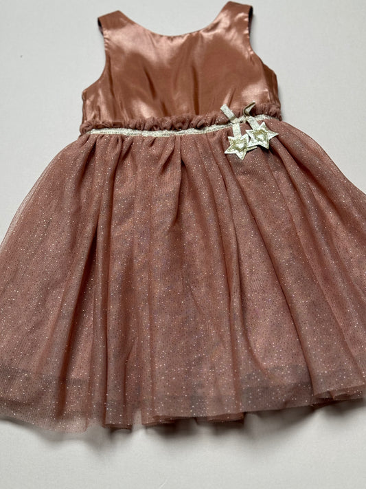H&M Dusky Pink Star & Glitter Tulle Dress in 2-3 Years