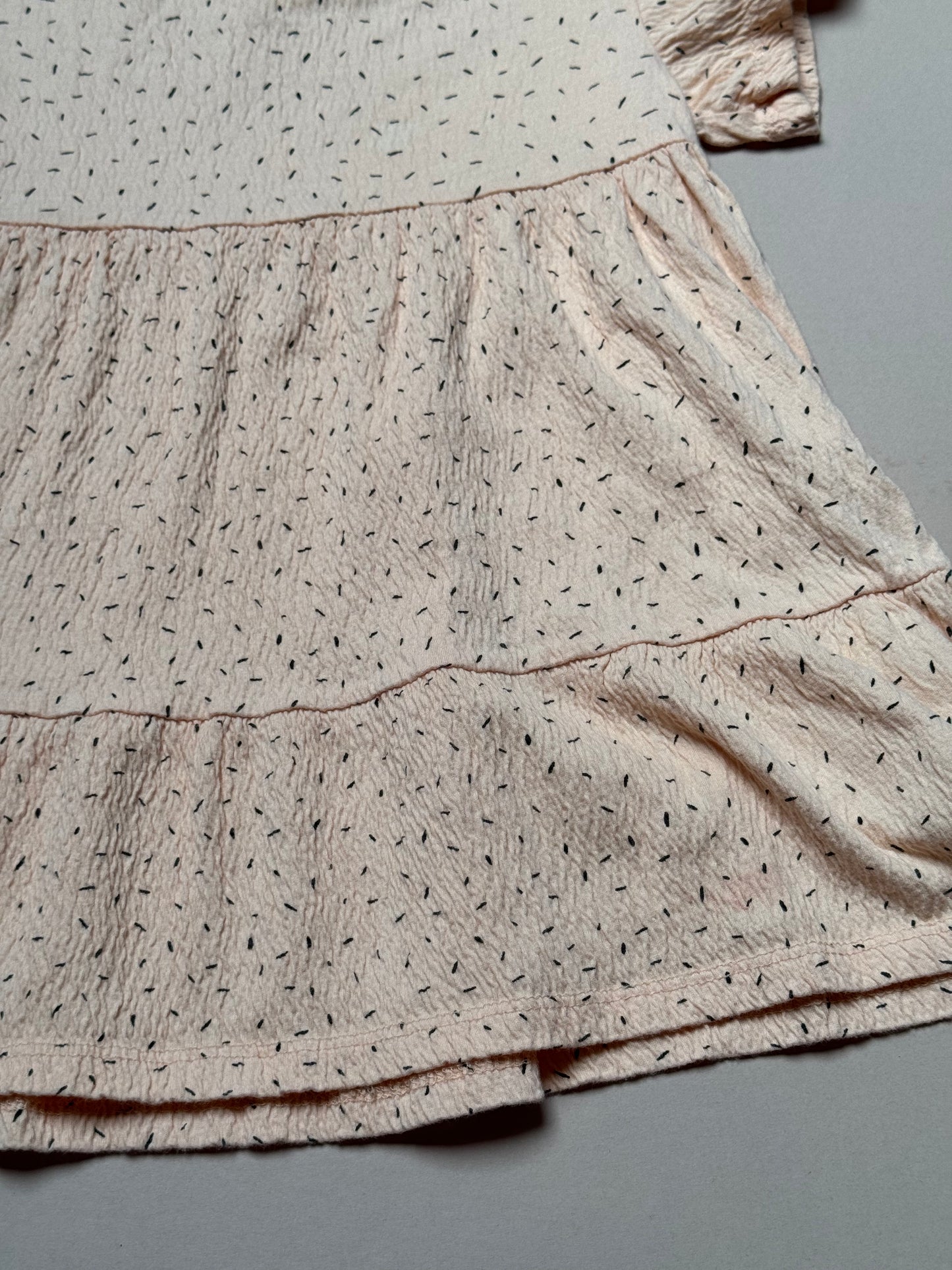 Zara Peach Confetti Printed Short Sleeved Dress in 4-5 Years