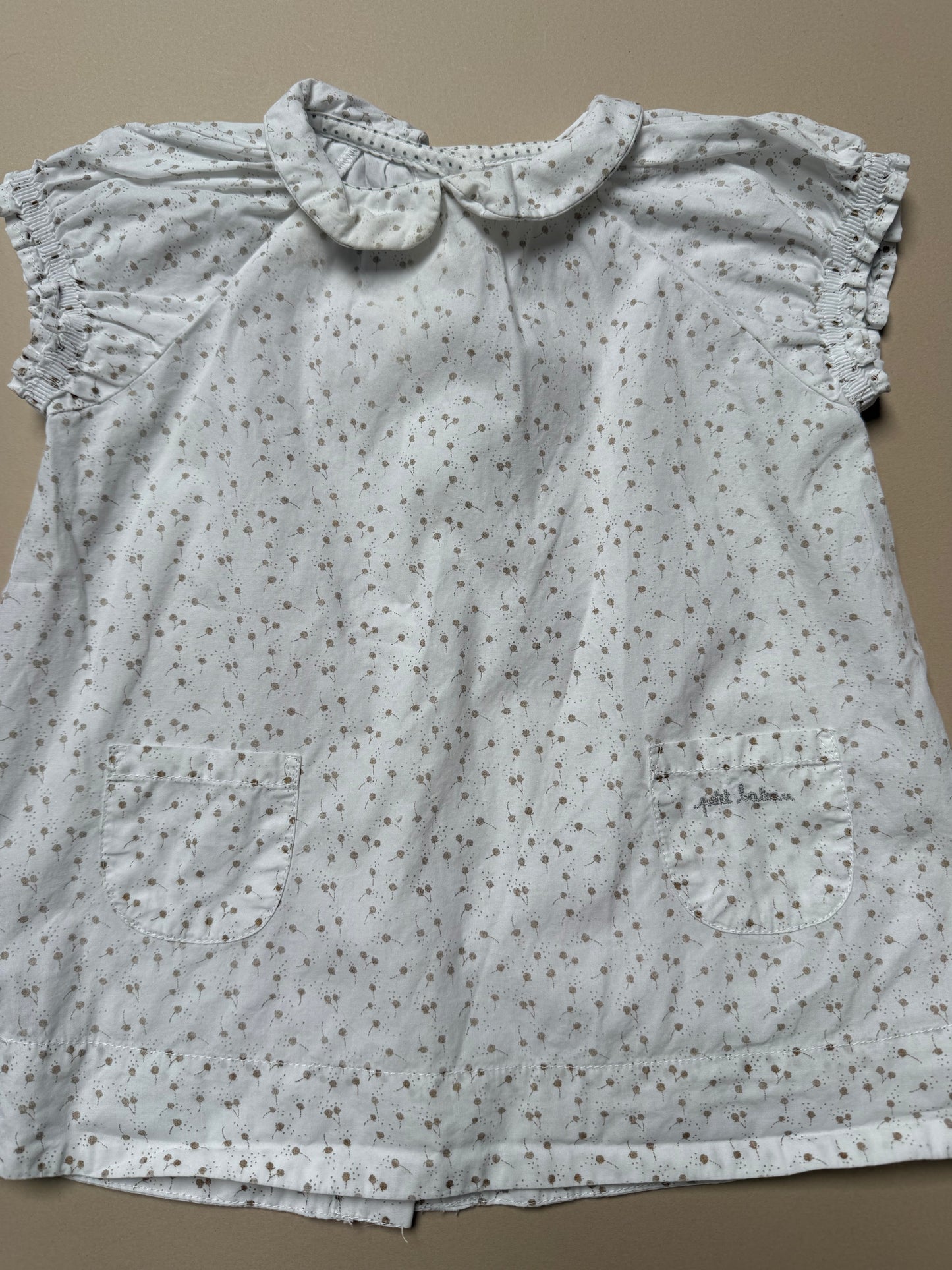 Petit Bateau Cotton Peter Pan Collar Dress in 3-6 Months