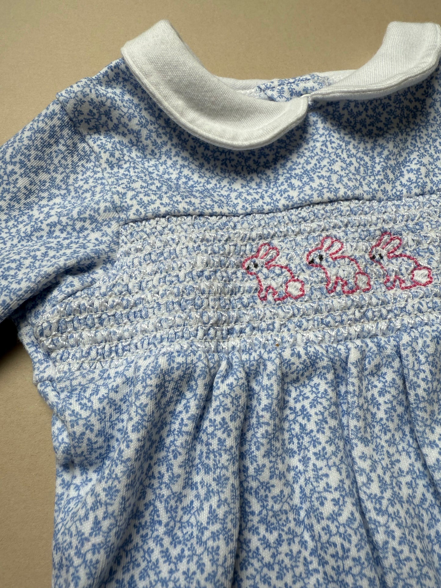 John Lewis Spring Bunnies Long Sleeved Onesie in 0-3 Months