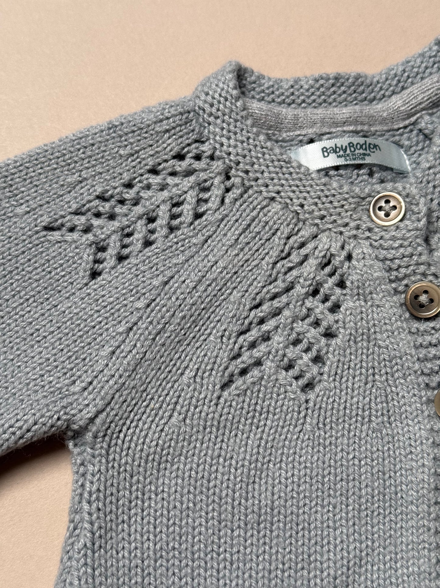 Baby Boden Grey Knitted Cardigan in 0-3 Months