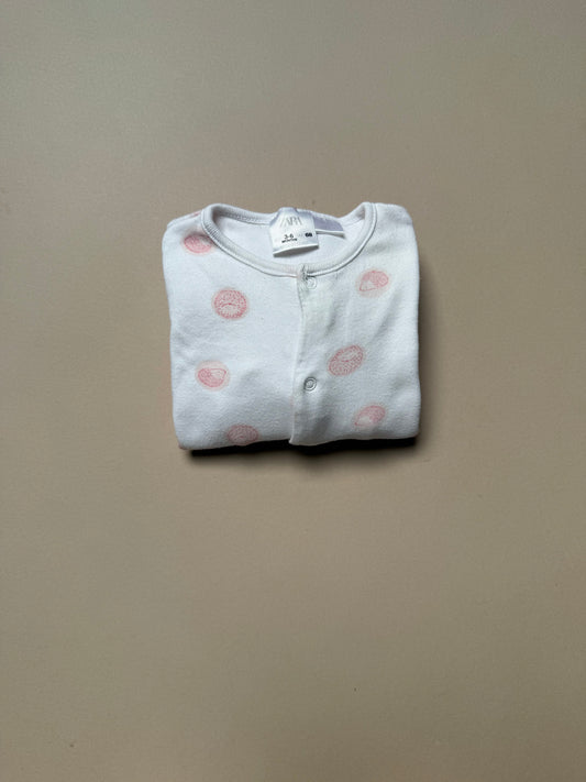 Zara Hedgehog Printed Long Sleeved Onesie in 3-6 Months